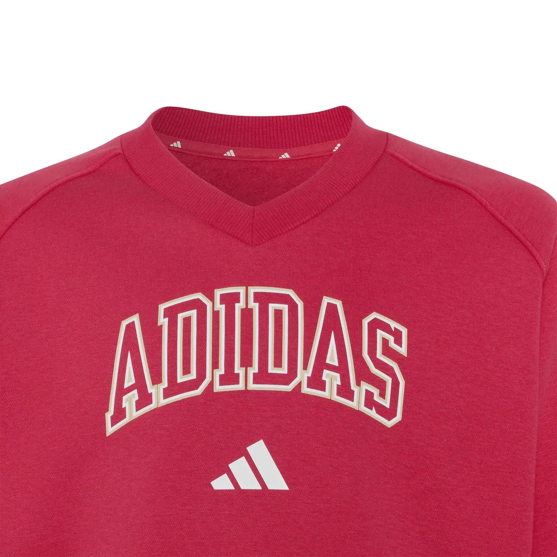 Bluza z dekoltem w serek dziewczęca adidas Seasonals Collegiate Typography 3/5