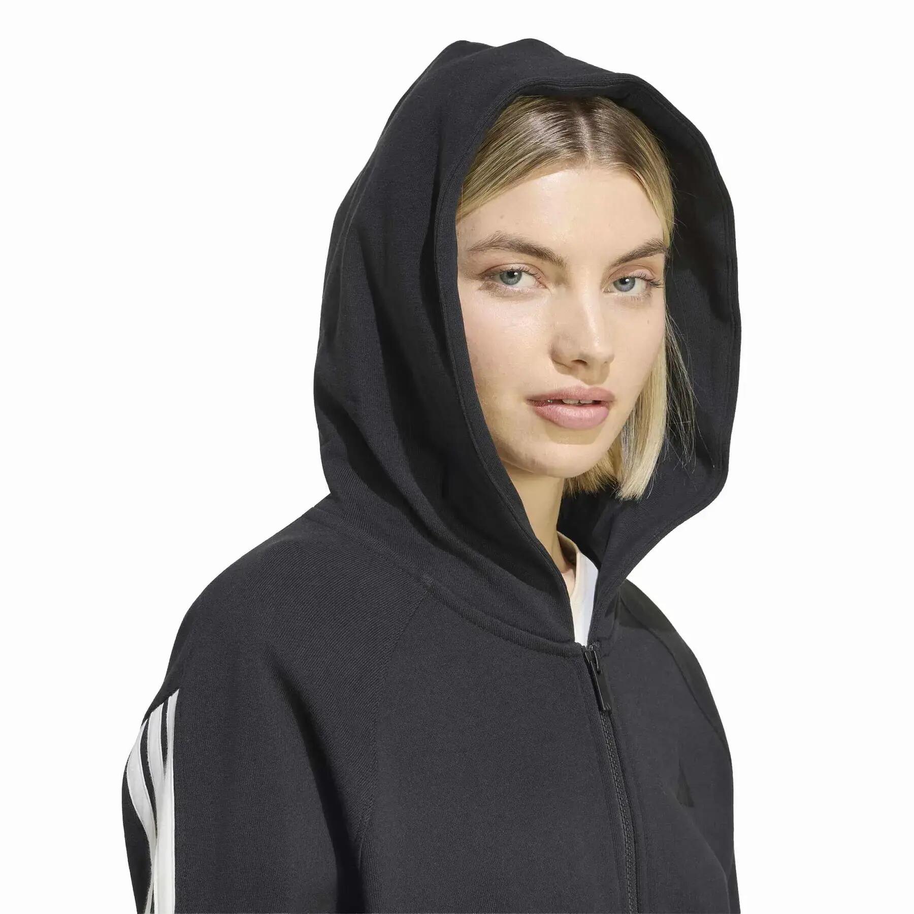 Felpa con cerniera a cappuccio da donna adidas 3-Stripes 5/6