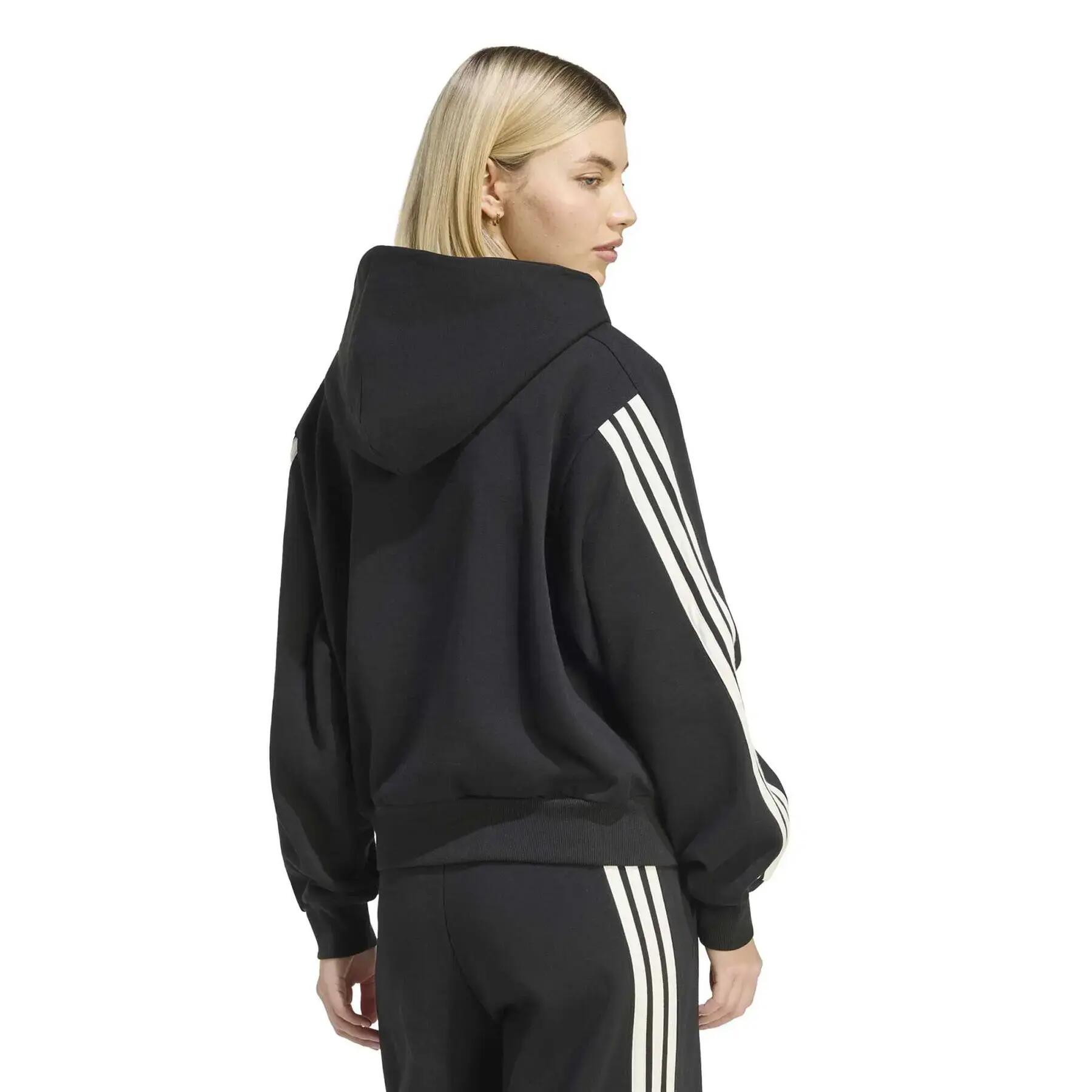 Felpa con cerniera a cappuccio da donna adidas 3-Stripes 4/6