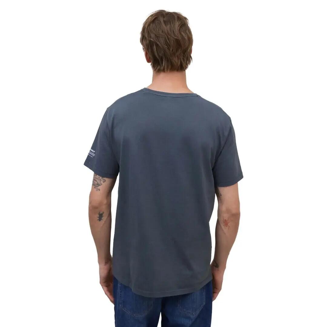 Camiseta Azul Ecoalf Min T-Shirt Steel Blue De Corte Regular 3/4