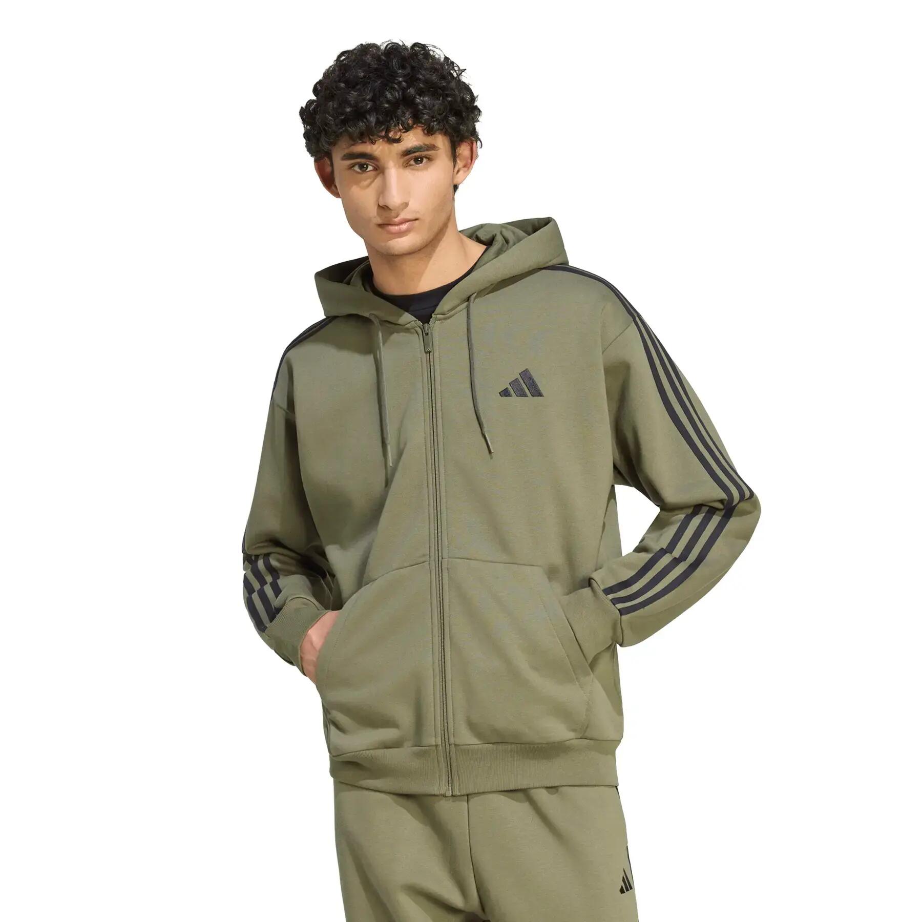 Felpa con cerniera a cappuccio adidas Essentials 3-Stripes 2/6