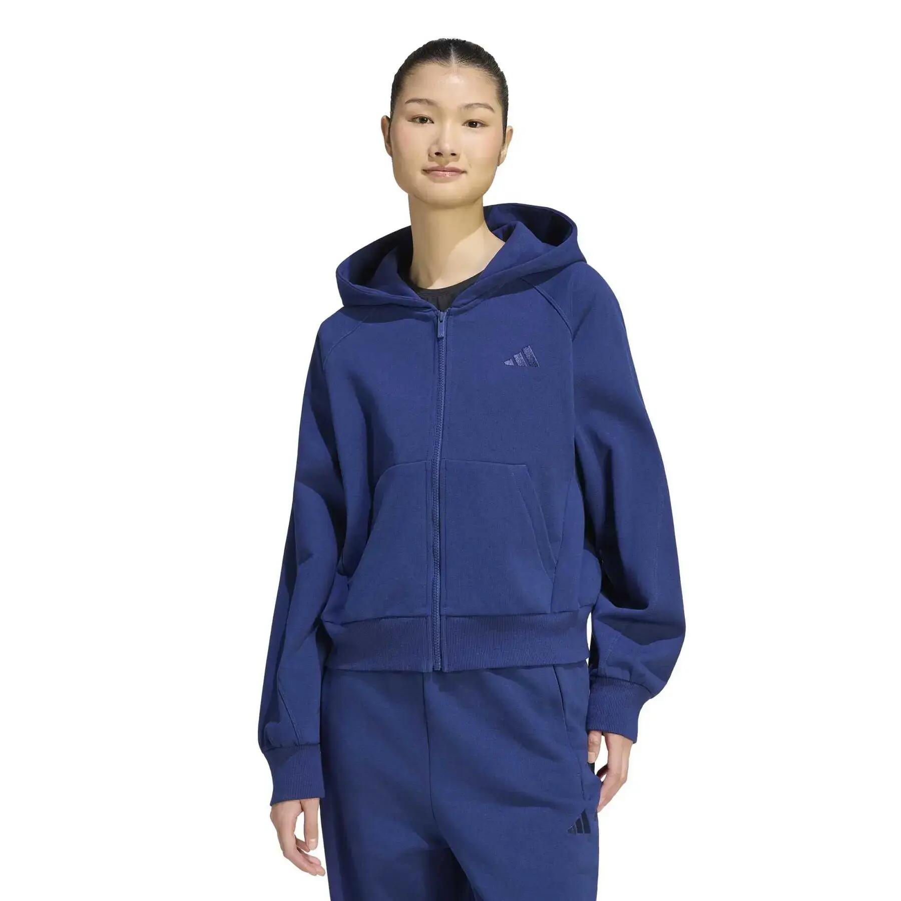 Veste à capuche zippé intégral femme adidas Logo 2/6