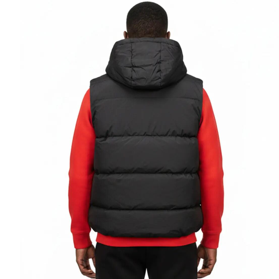 GEOGRAPHICAL NORWAY men's lifestyle padded vest – hood, high neck – black 5/6