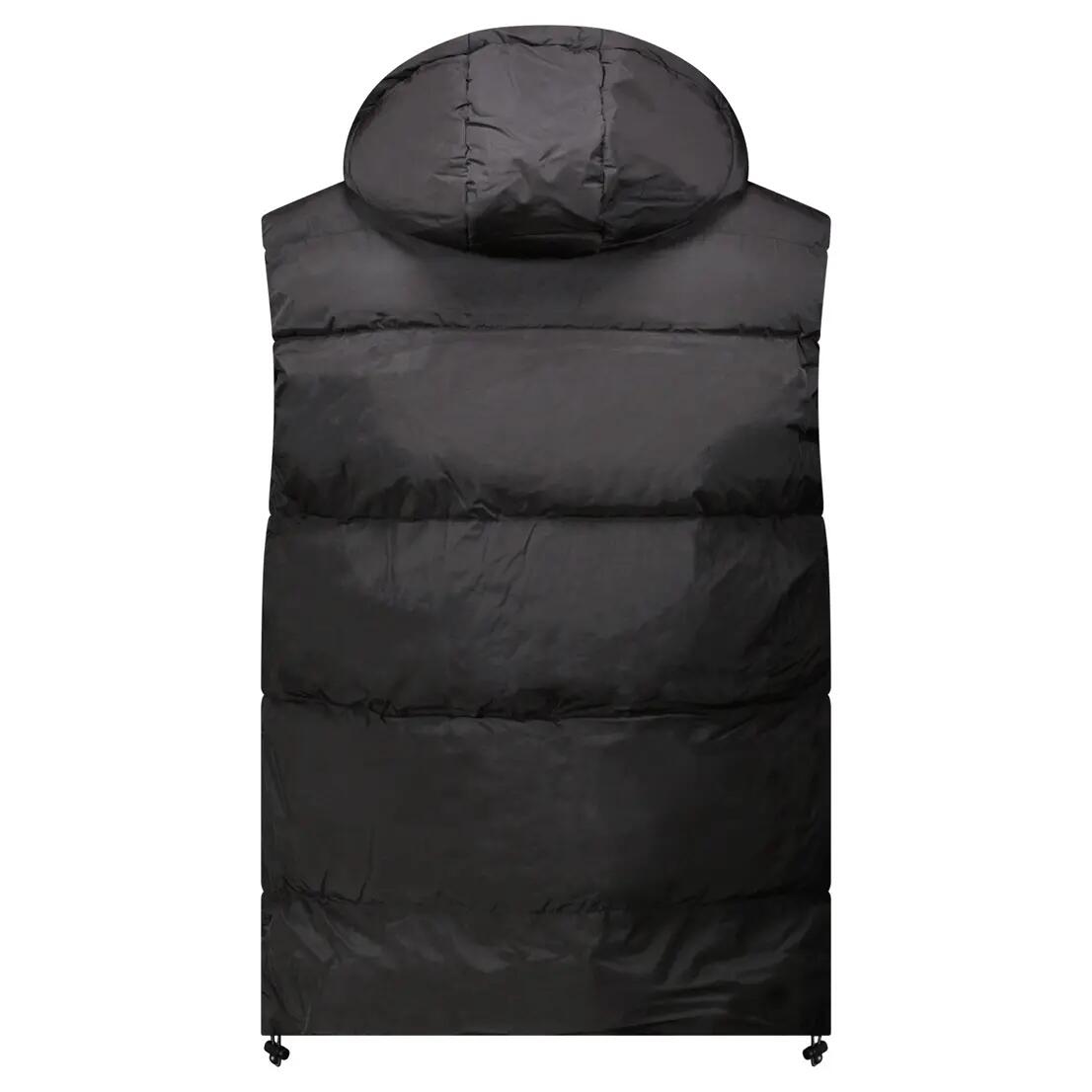 GEOGRAPHICAL NORWAY men's lifestyle padded vest – hood, high neck – black 2/6