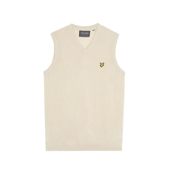 Pull sans manches tricoté à col V mérinos Lyle & Scott