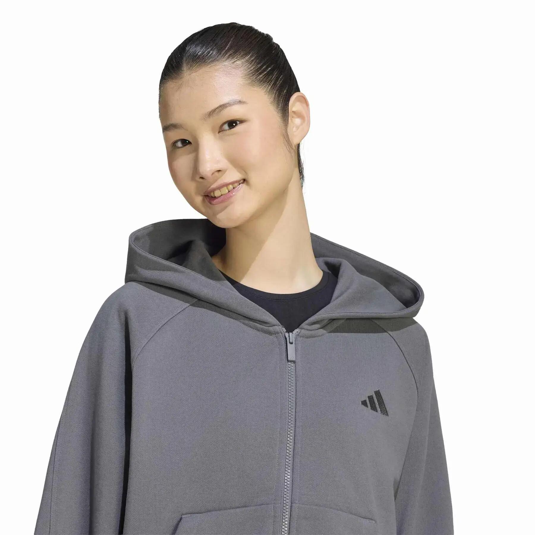 Sweatshirt à capuche full zip femme adidas Small Logo 5/6