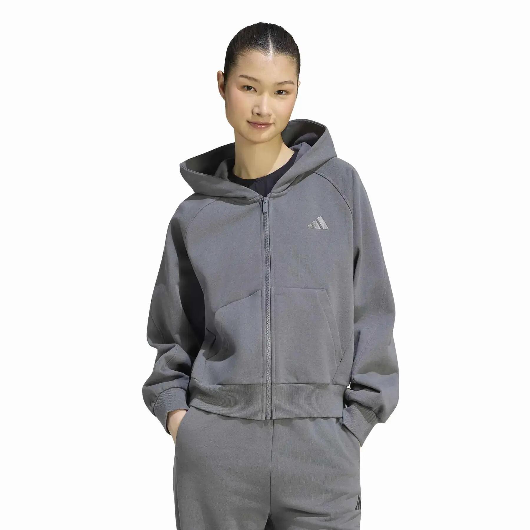 Sweatshirt à capuche full zip femme adidas Small Logo 2/6