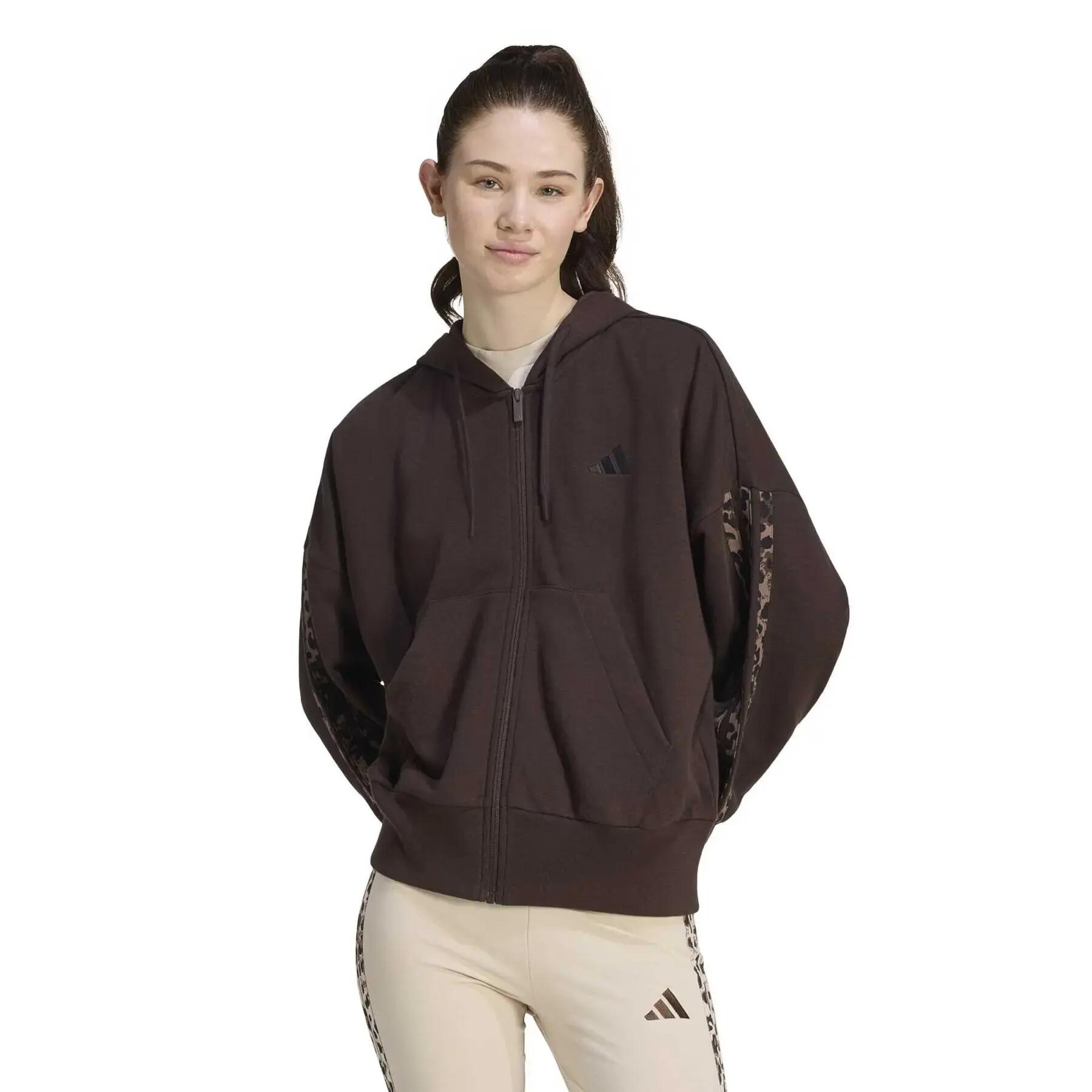 Sweatshirt à capuche zippé femme adidas Essentials 3-Stripes 2/6