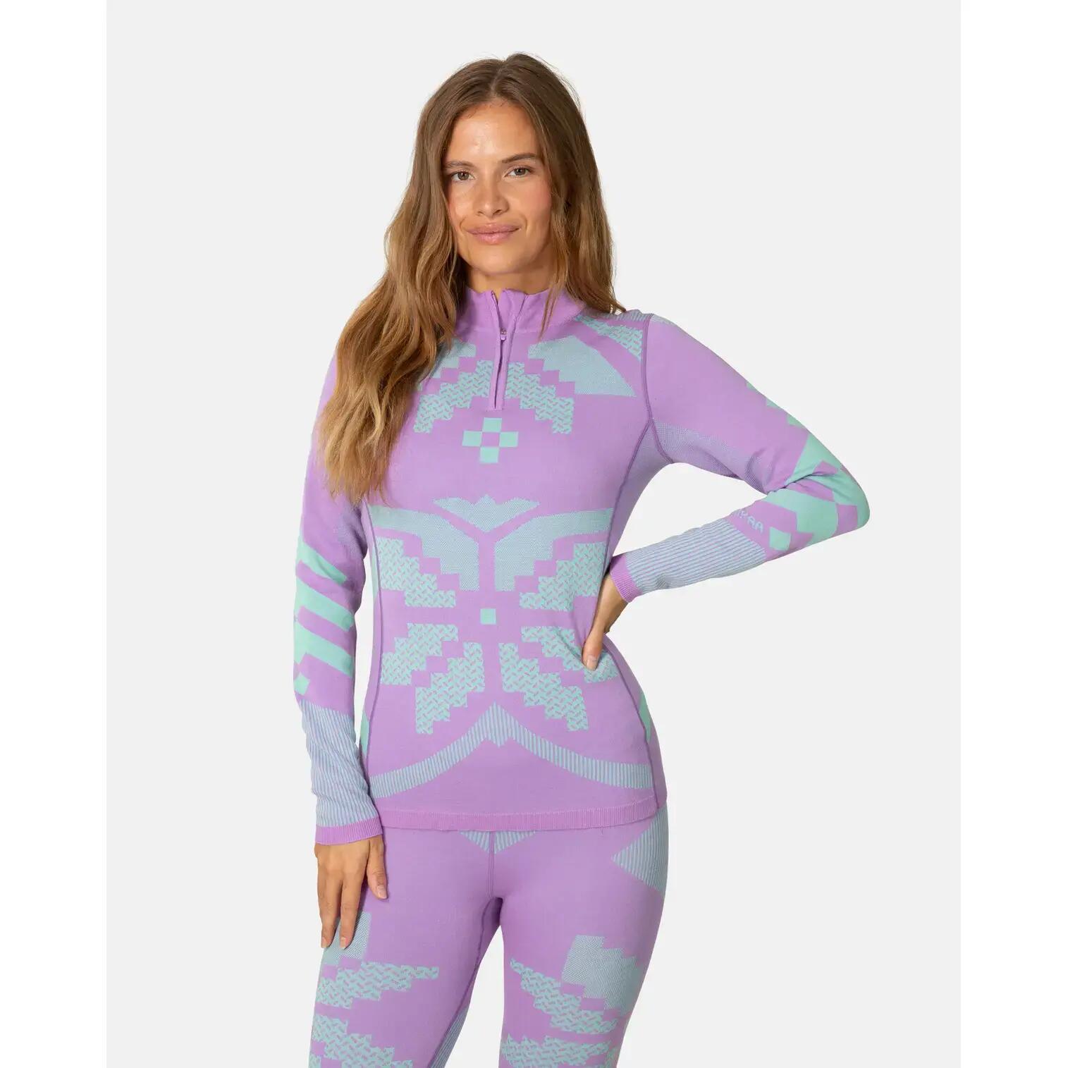 Malla interior 1/2 cremallera de mangas largas para mujer Kari Traa Faith 3/6
