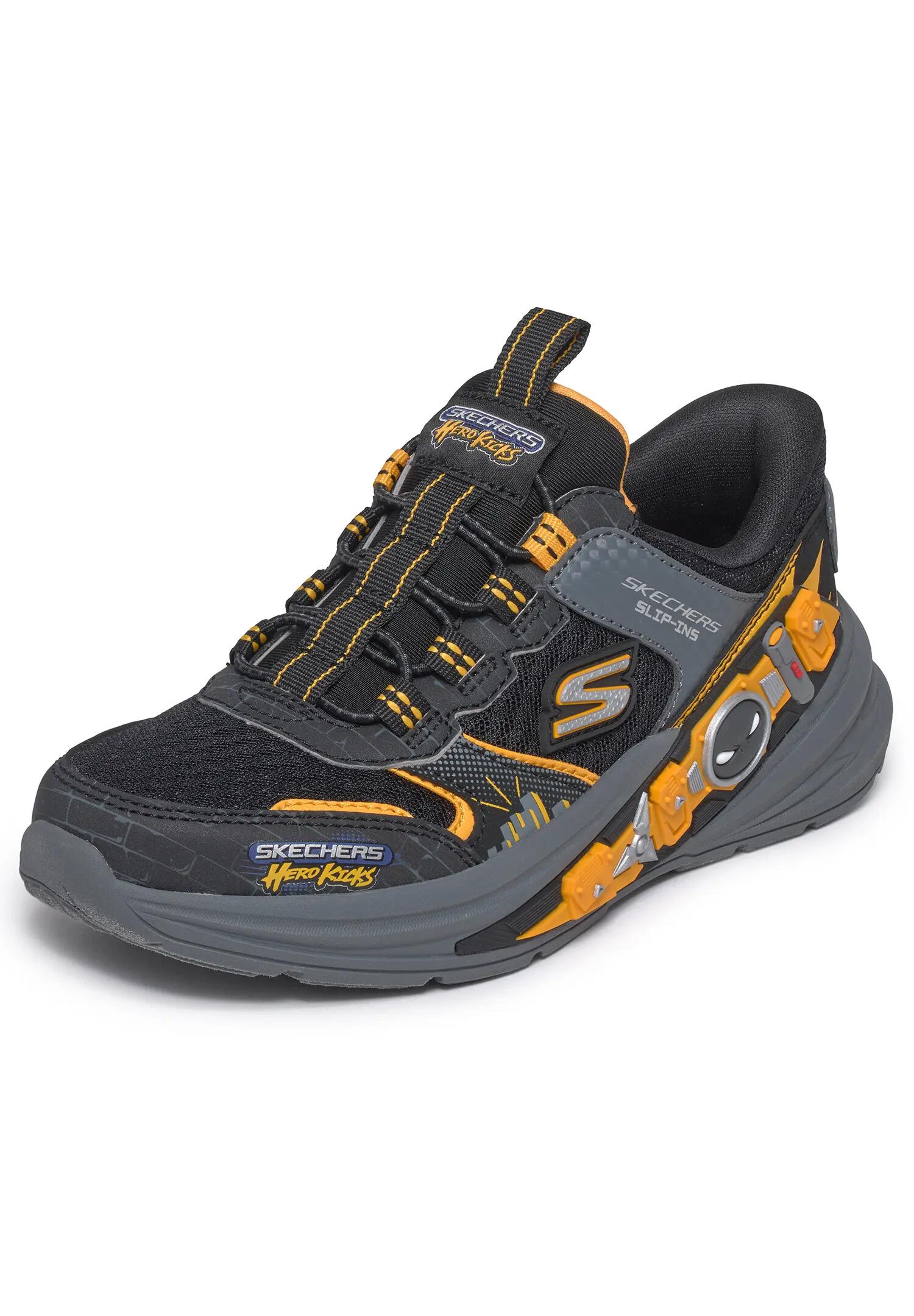 Skechers Jungen HYPER QUEST Slip On Sneaker  Black Yellow 2/5