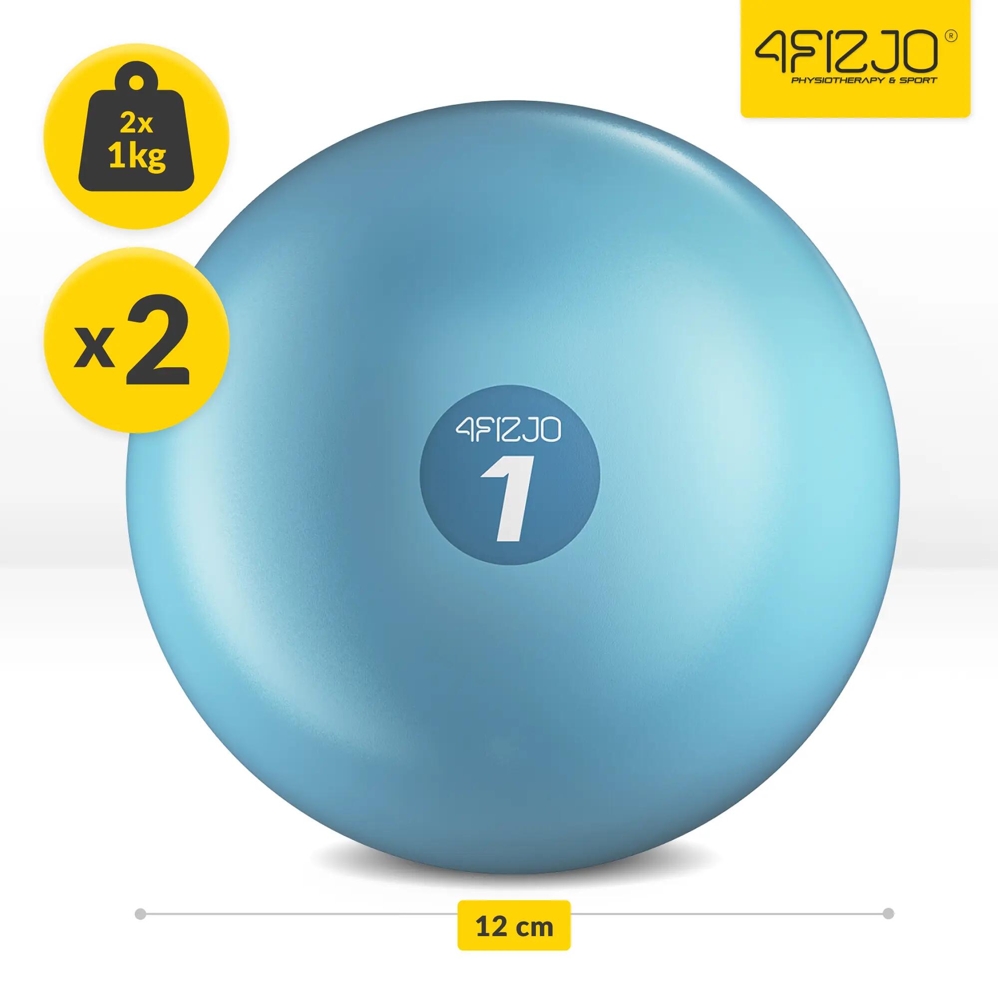 Piłki obciążeniowe do pilatesu toning ball z piaskiem zestaw 4FIZJO 5/13