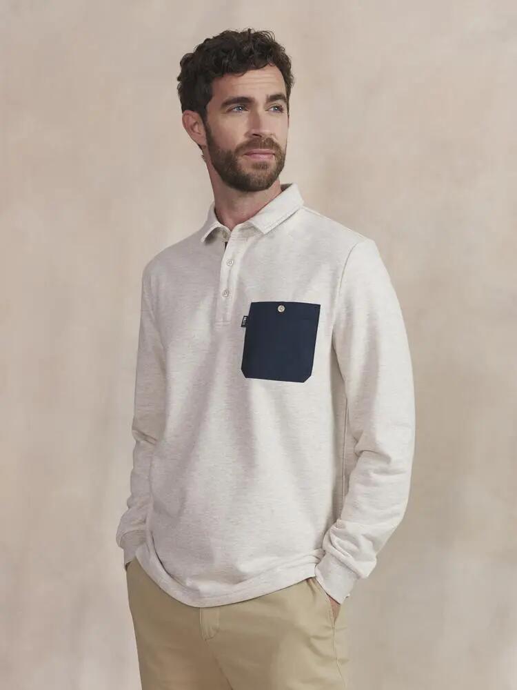 Polo manches longues - homme - col boutonné - CIVAZPOL - beige 1/5