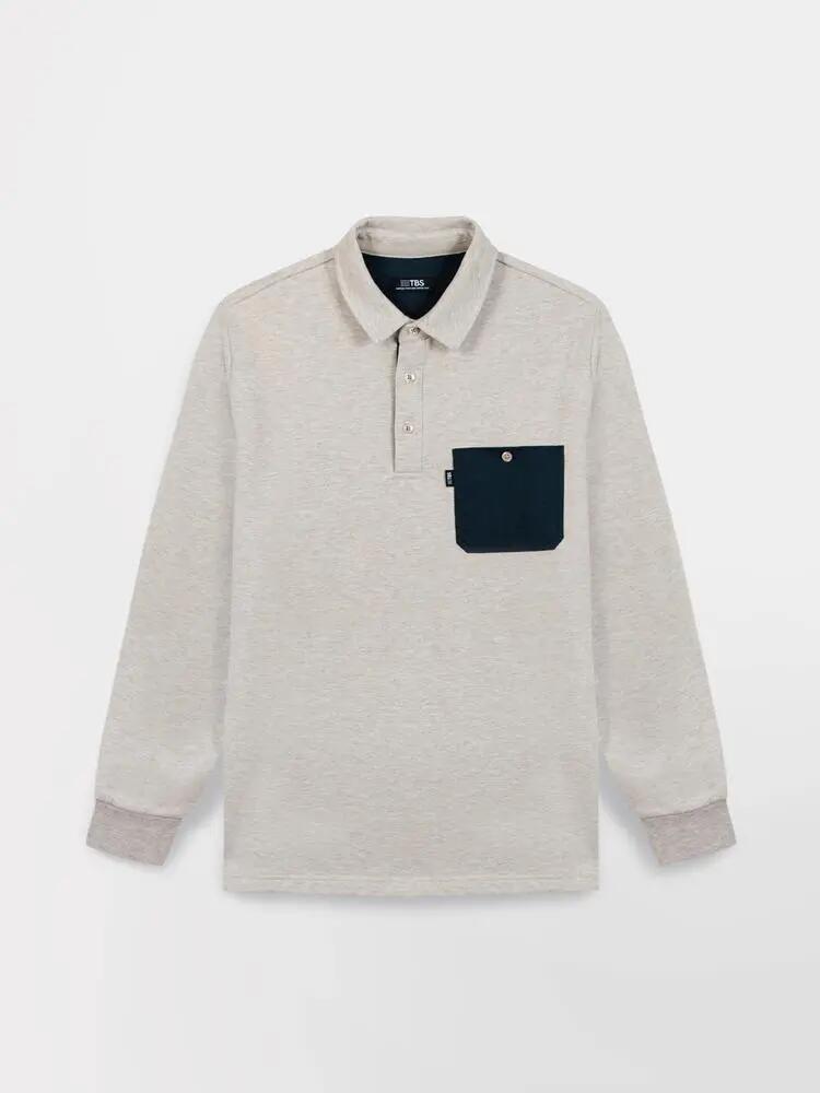 Polo manches longues - homme - col boutonné - CIVAZPOL - beige 5/5