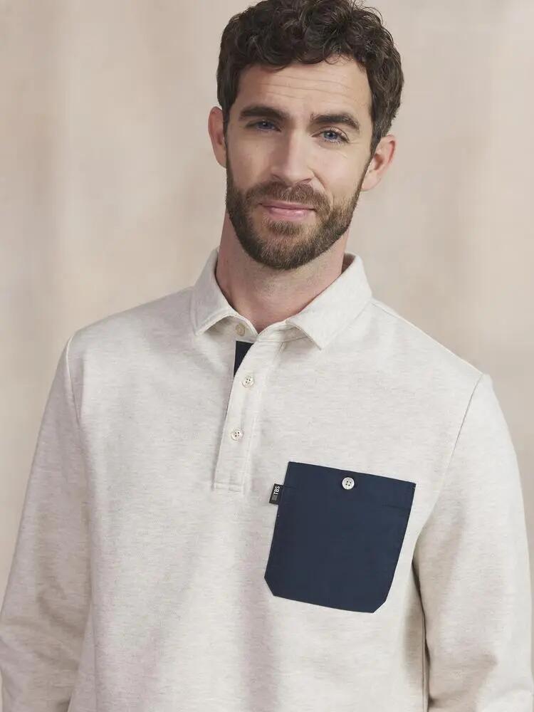 Polo manches longues - homme - col boutonné - CIVAZPOL - beige 3/5