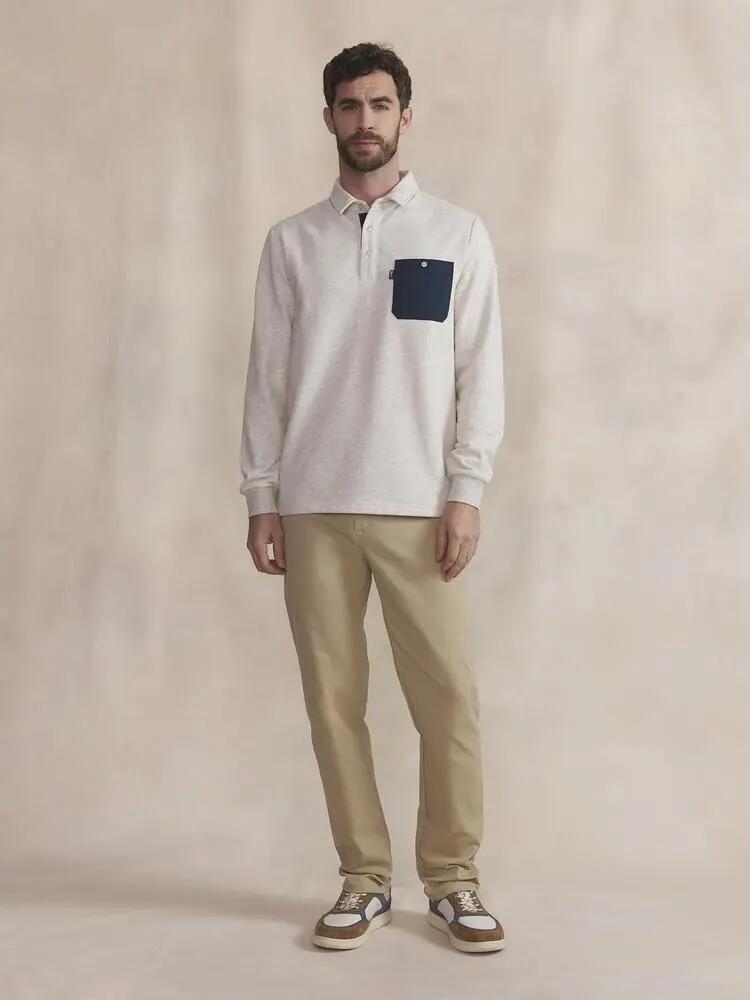 Polo manches longues - homme - col boutonné - CIVAZPOL - beige 2/5