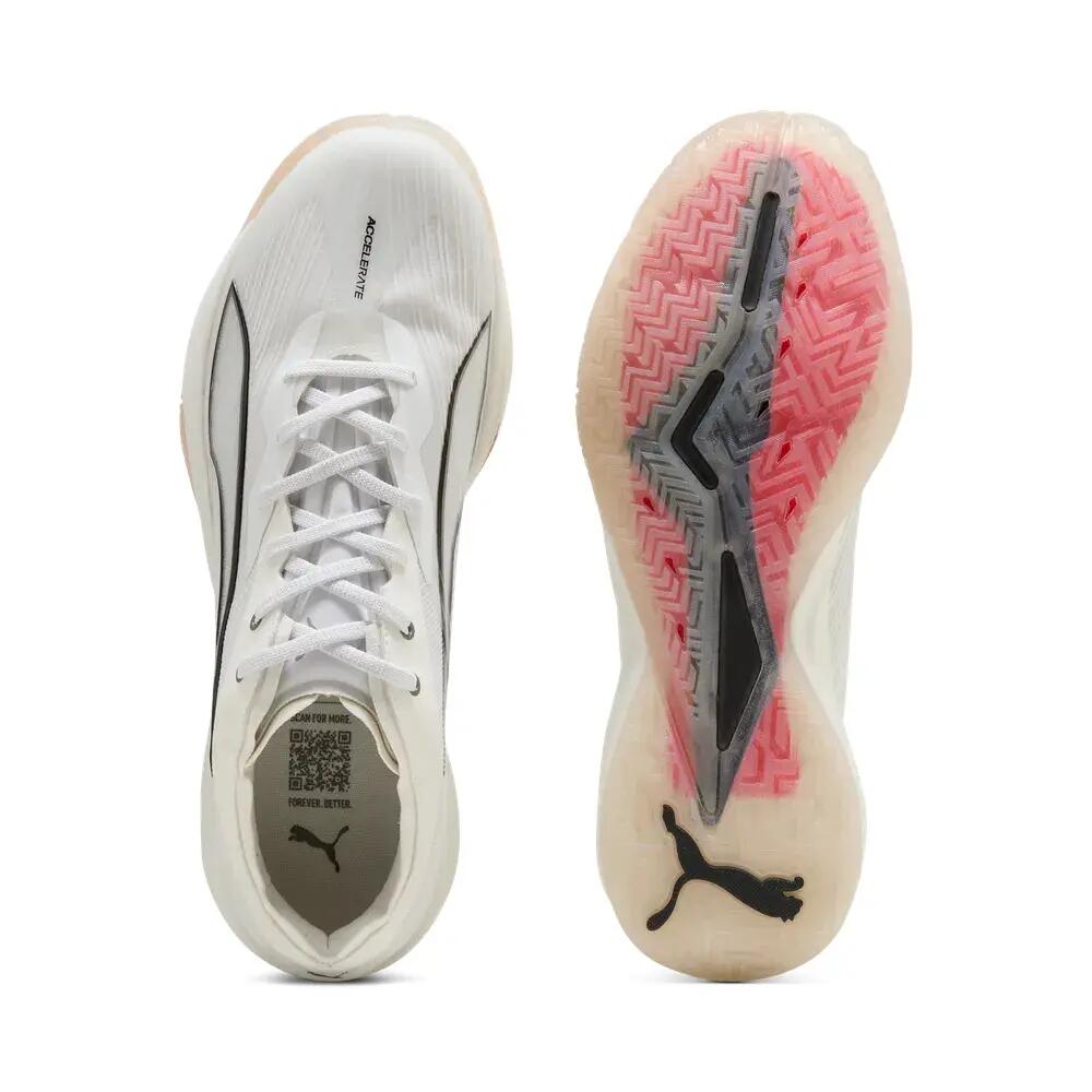 Chaussures de handball PUMA Accelerate Nitro SQD 5 Blanc/Noir/Marron 3/6