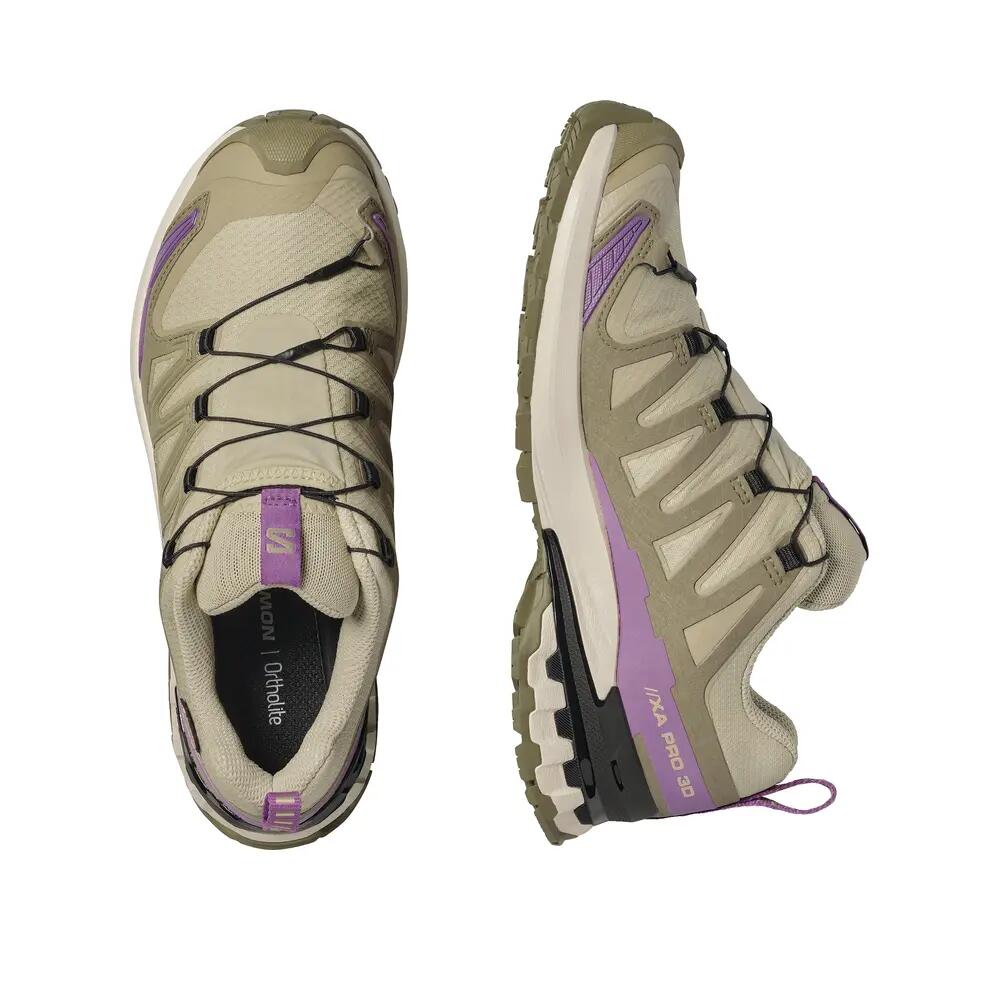 Sapatos de trail Salomon XA Pro 3D V9 Bege/Oliva 3/8