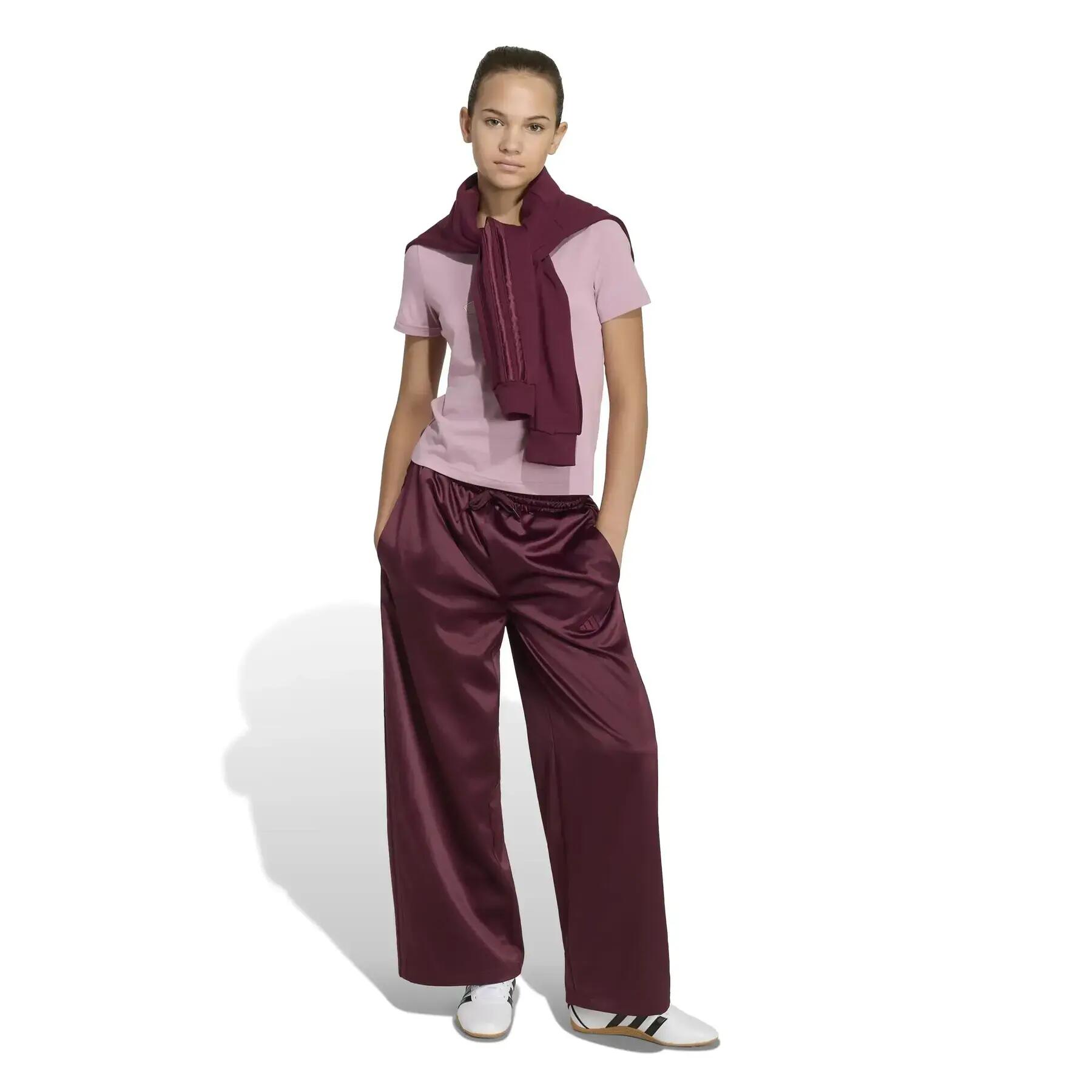 Pantalon de jogging jambes large satin fille adidas 4/6