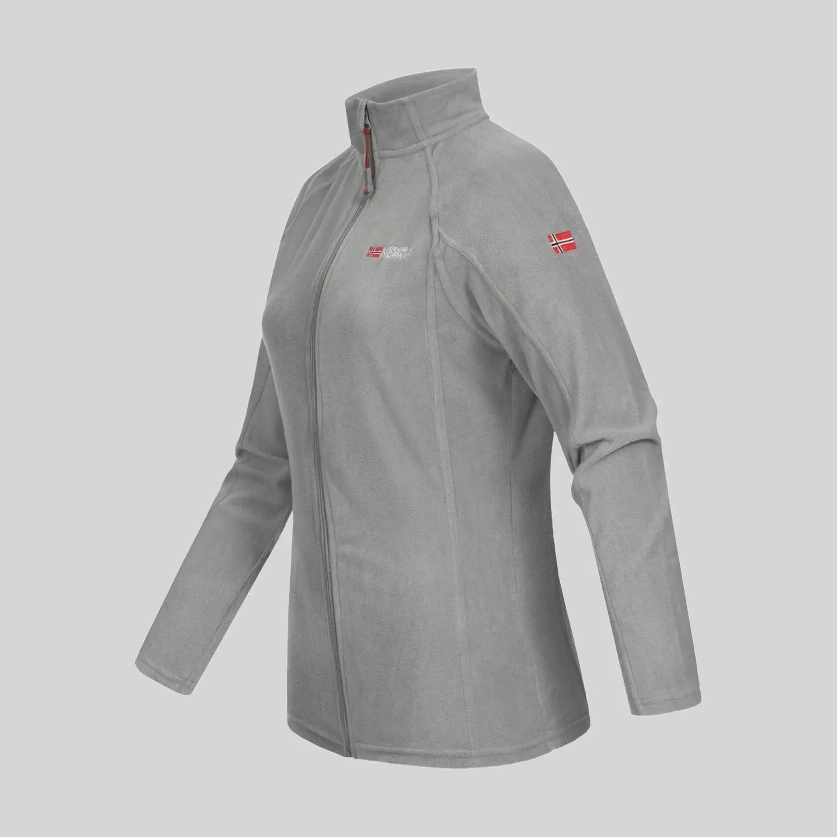 Fleece – Hiking – Women’s – Full zip – Light grey 3/5