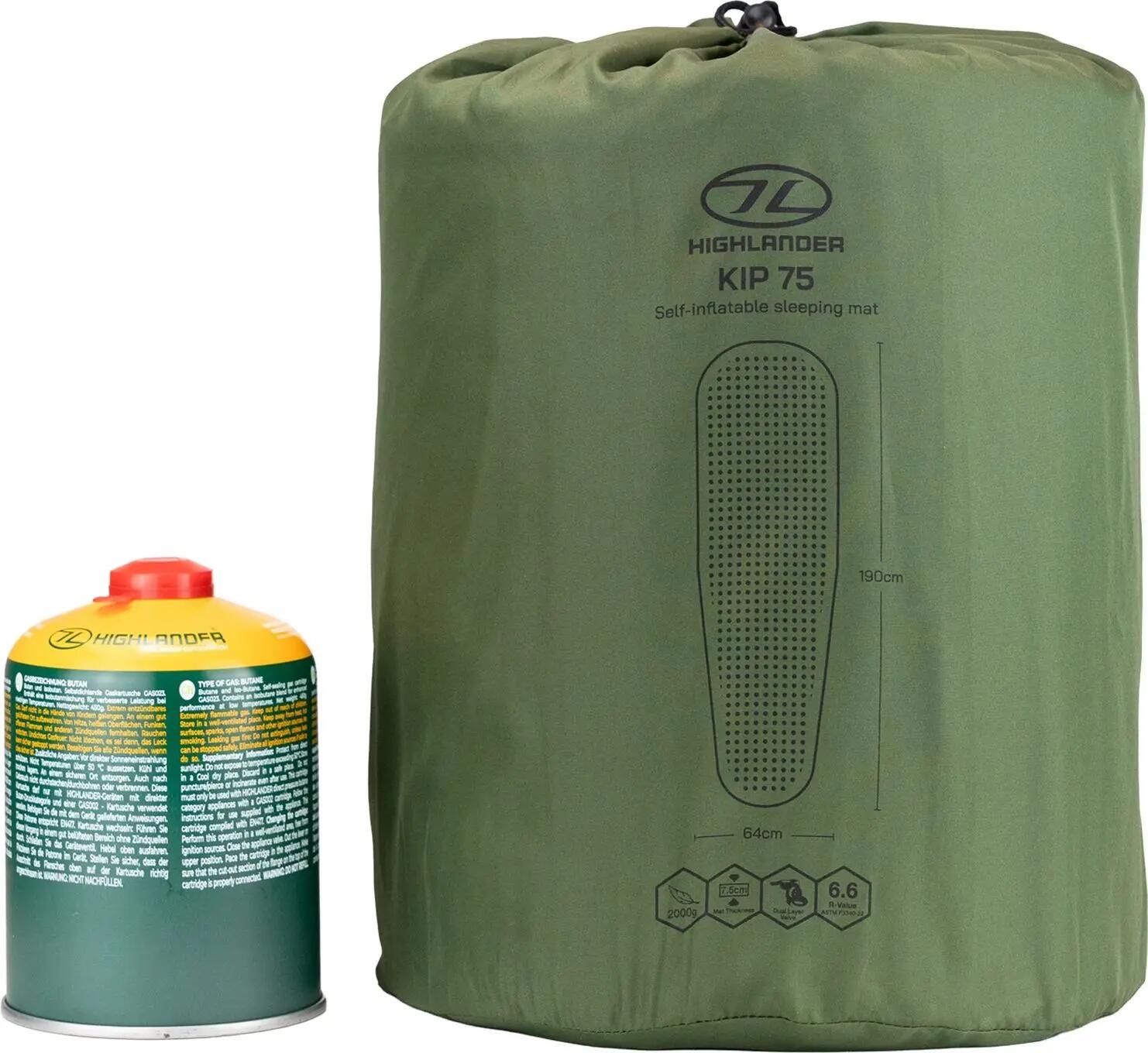 Zelfopblaasbare matras Highlander Kip Mat 75 mm Groen 2/5