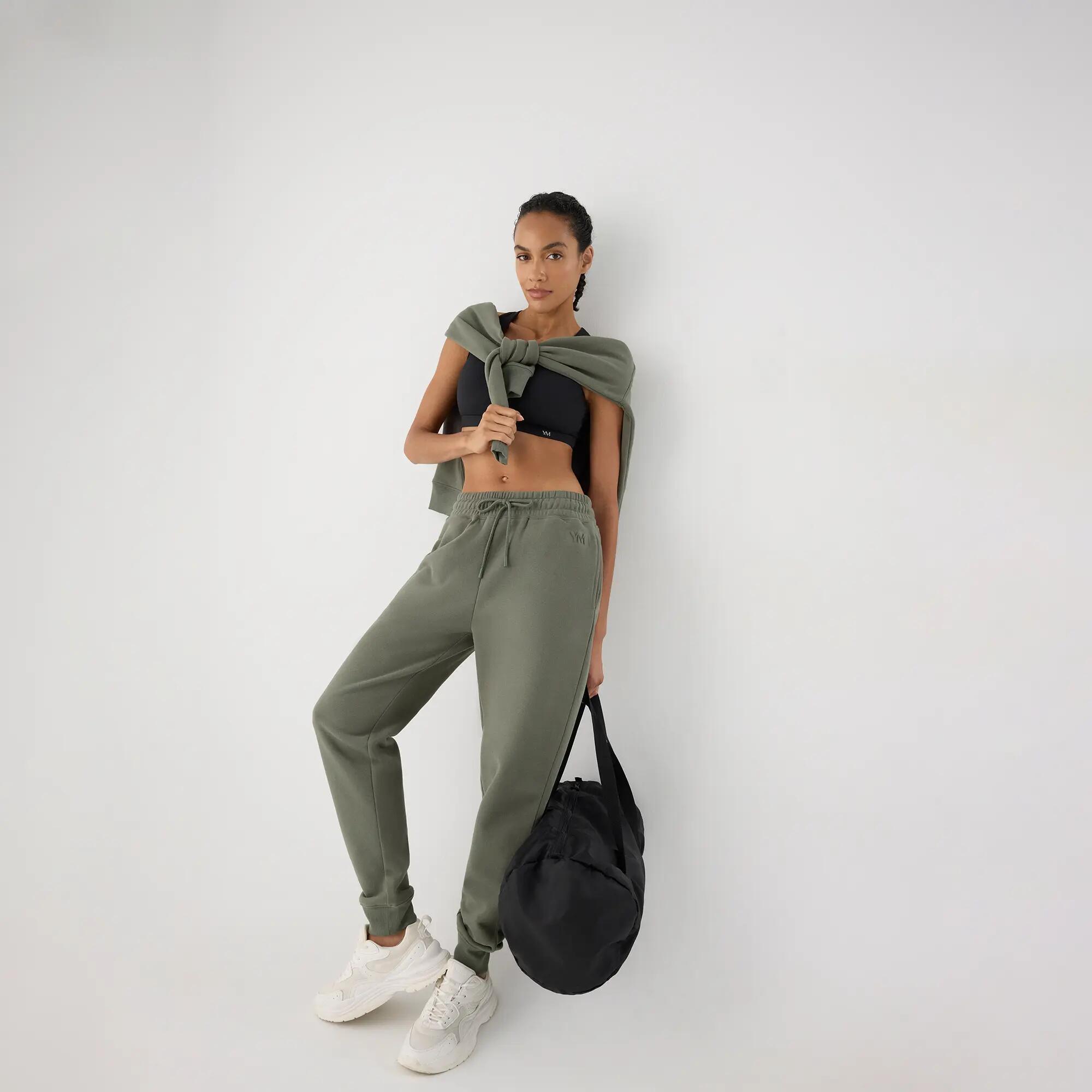 Pantalón deportivo jogger con cintura ajustable verde 6/6