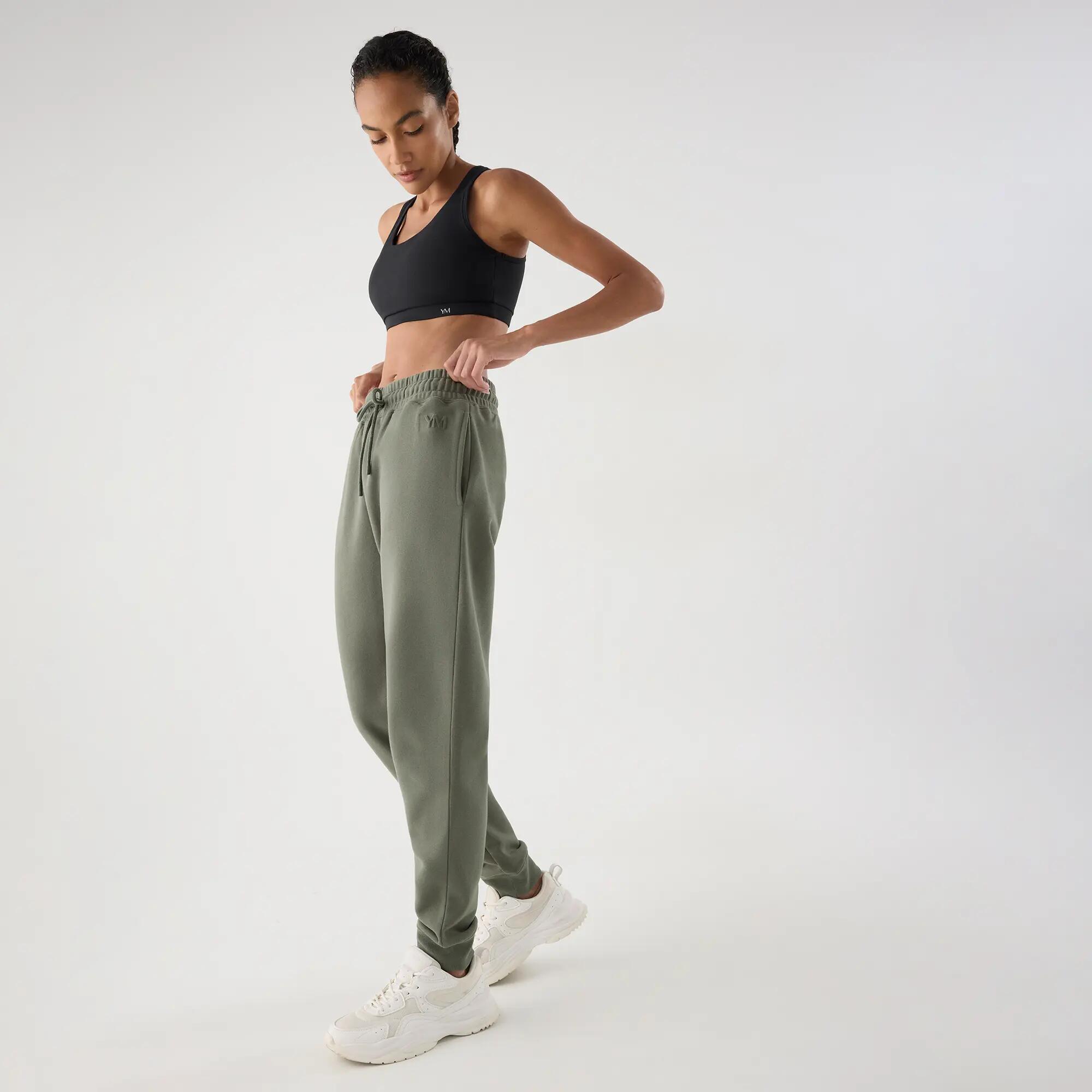Pantalón deportivo jogger con cintura ajustable verde 3/6