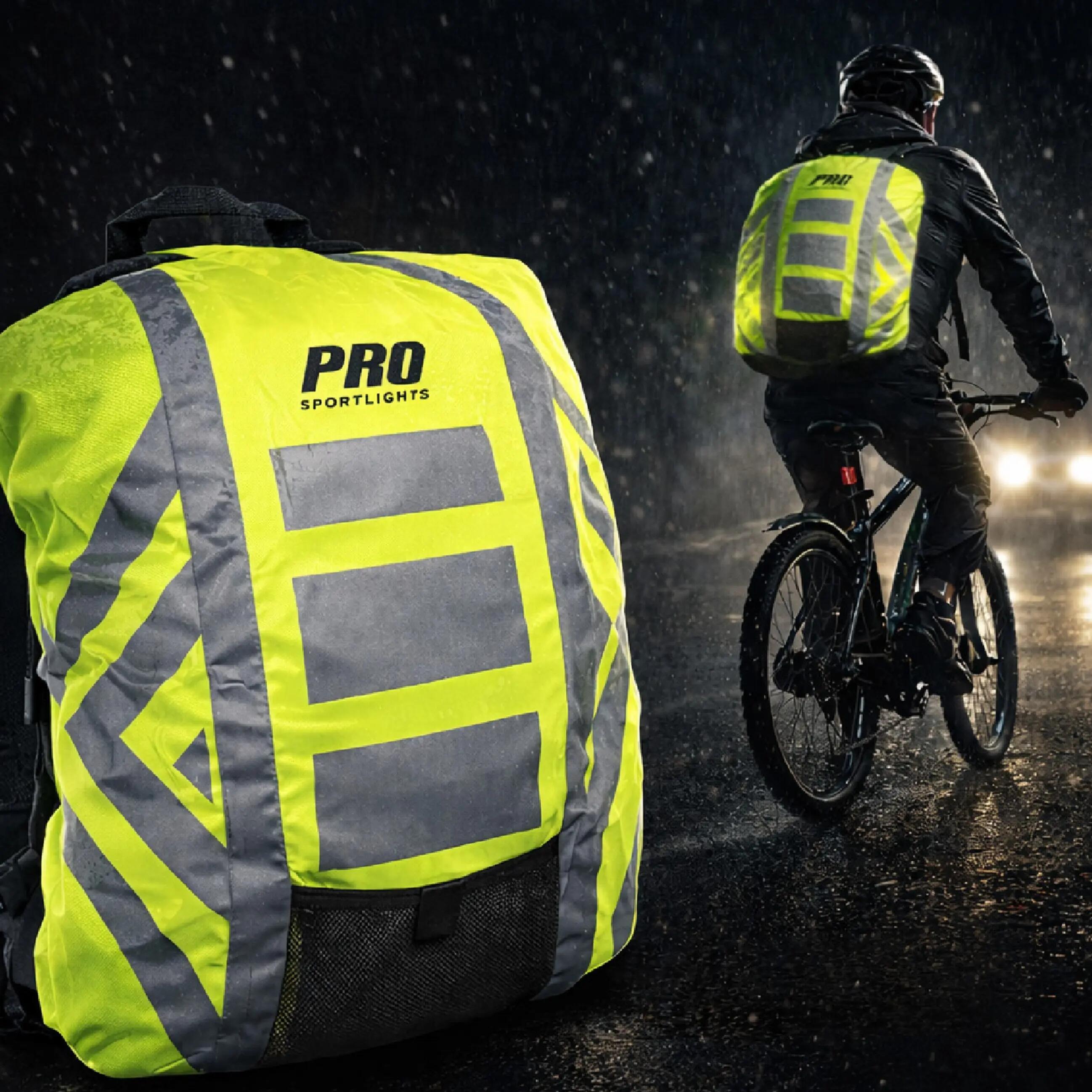 Housse de pluie sac à dos imperméable réfléchissante 30-40 litres jaune fluo 5/8