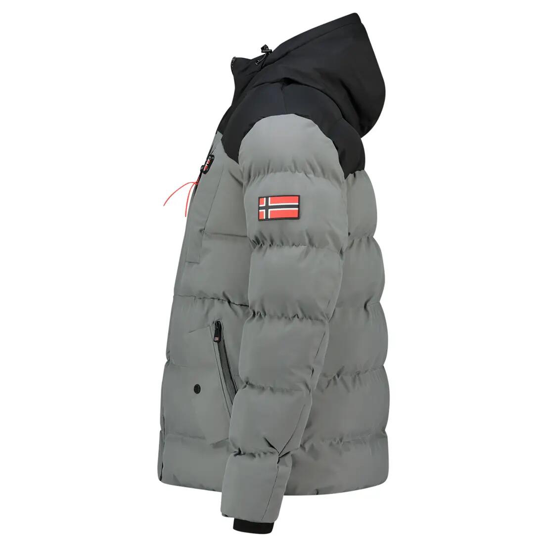 Parka randonnée homme, capuche réglable, doublure polaire, gris 2/4