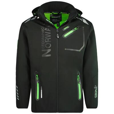 Giubbotto softshell montagna uomo impermeabile pile nero/verde