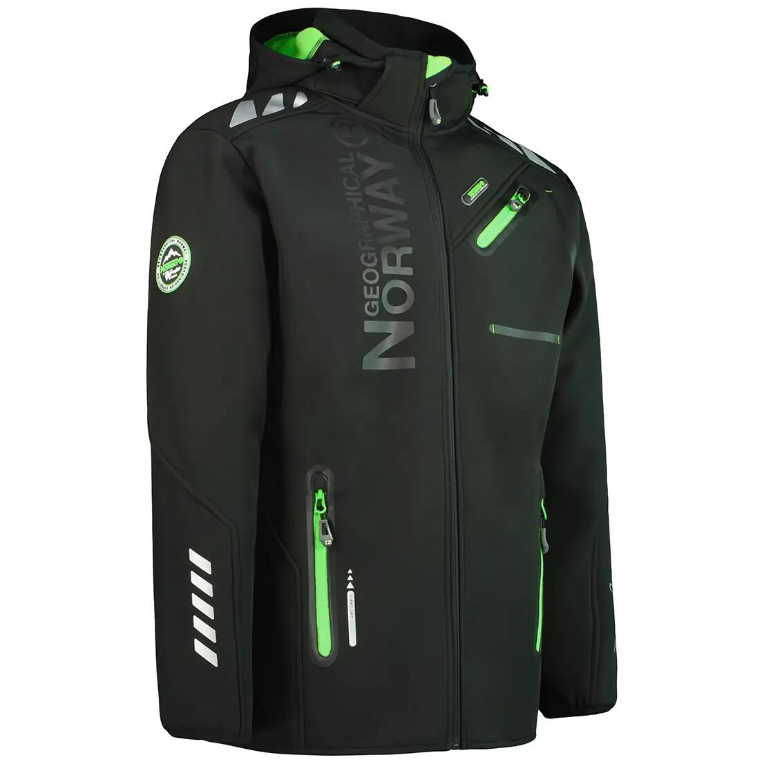 Veste softshell - Montagne - Homme - Imperméable, doublure polaire - Noir/vert 3/6