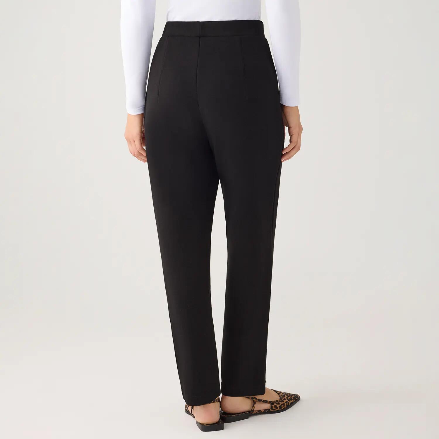 Pantalon polaire slim à taille haute et poches, noir 5/7