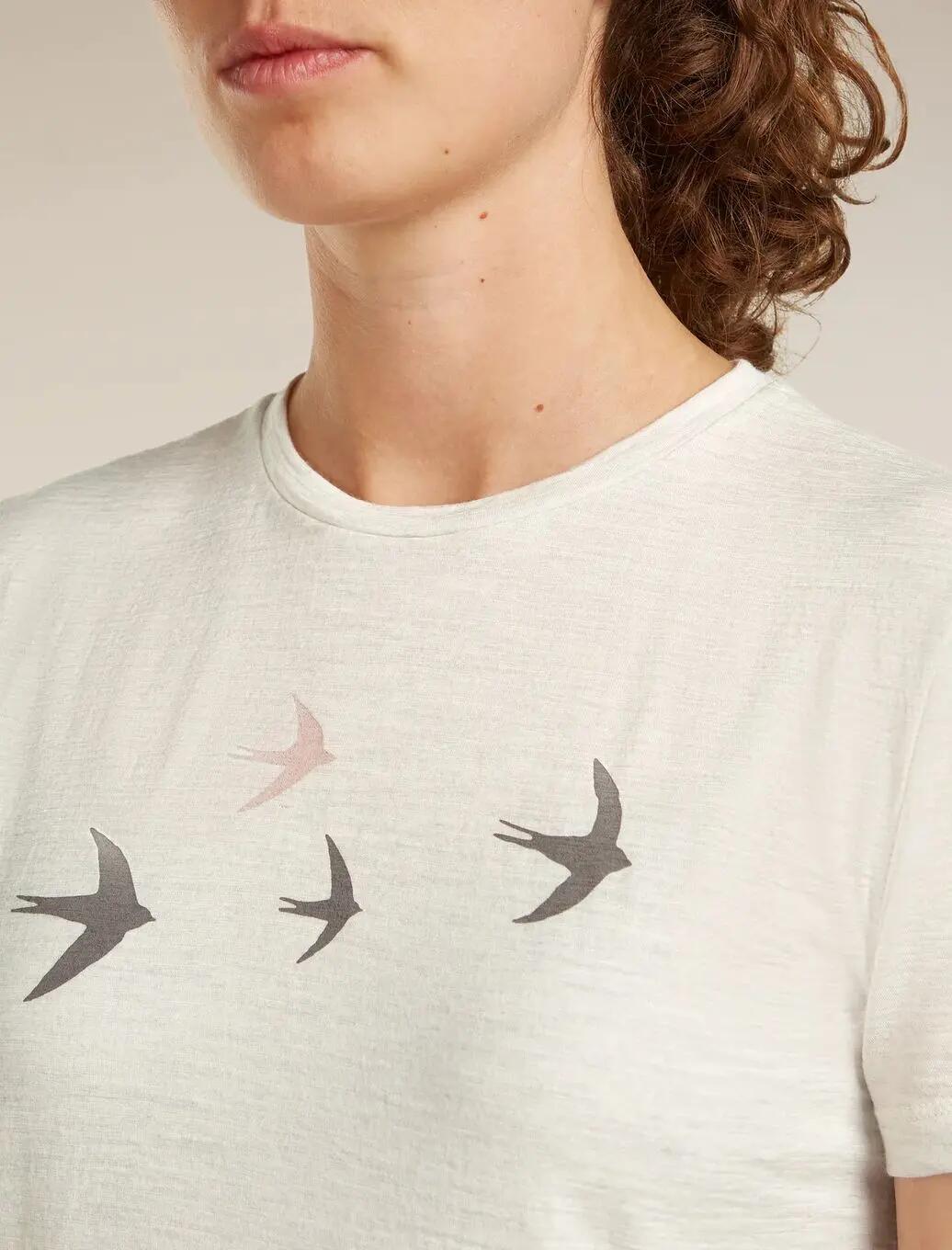 Icebreaker 150 Tech Lite Tee Bird Transit wit dames-T-shirt 5/5