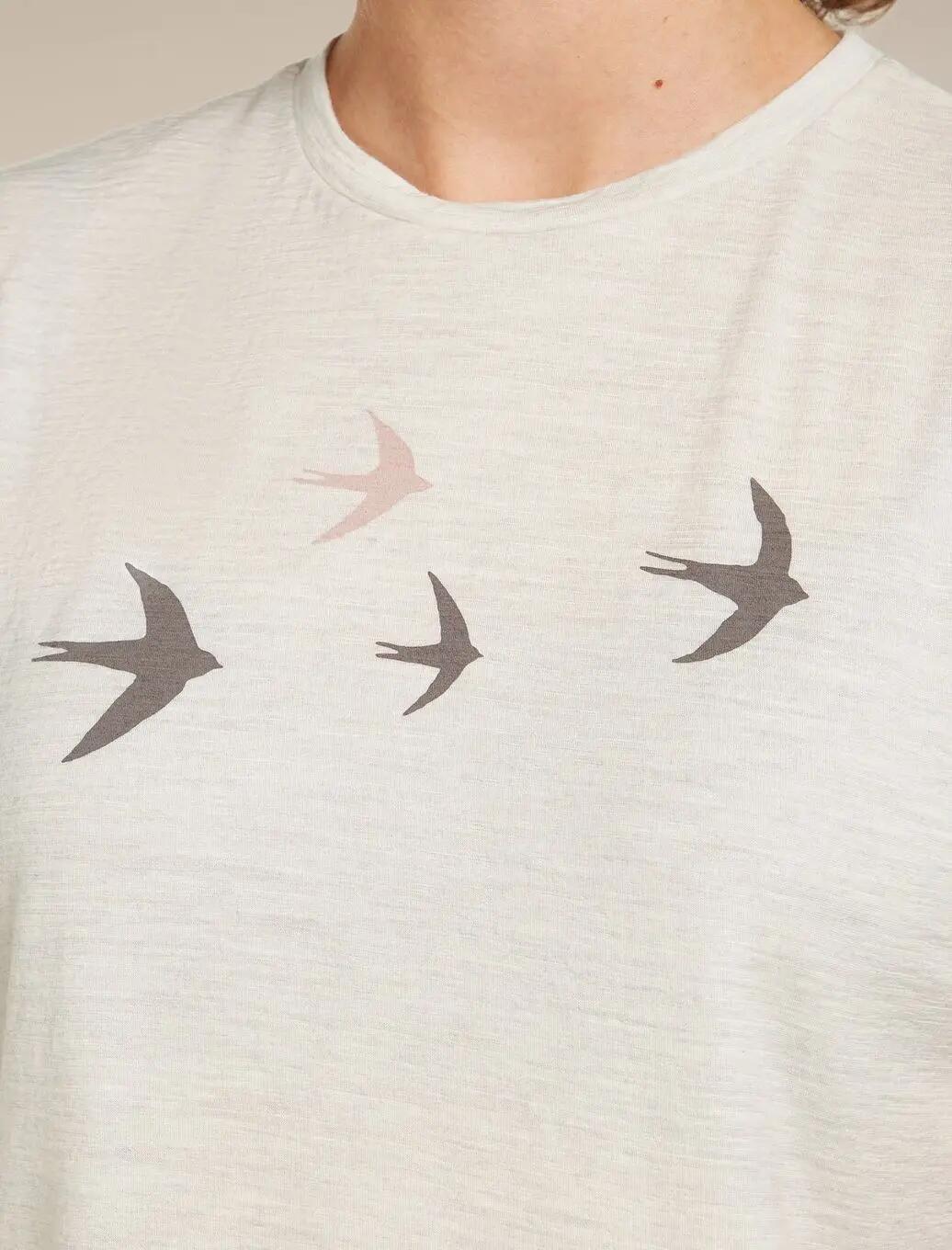 Icebreaker 150 Tech Lite Tee Bird Transit wit dames-T-shirt 4/5