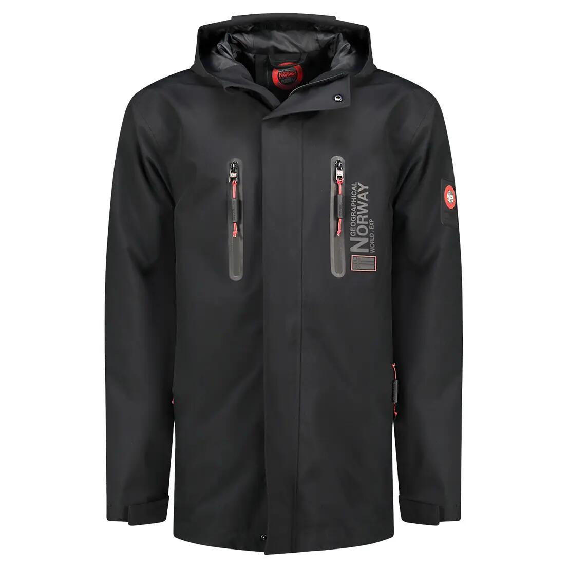 Veste de randonnée - Homme - Coupe-vent, col haut - Noir 3/6