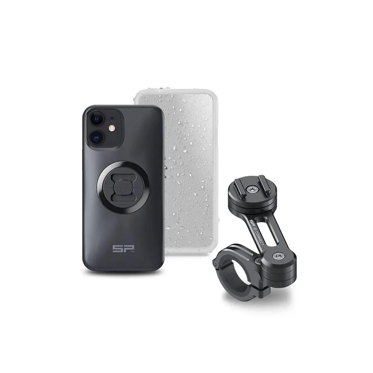 Complete pack Sp-Connect Moto Bundle fixé sur guidon iPhone 12 Pro Max 1/2