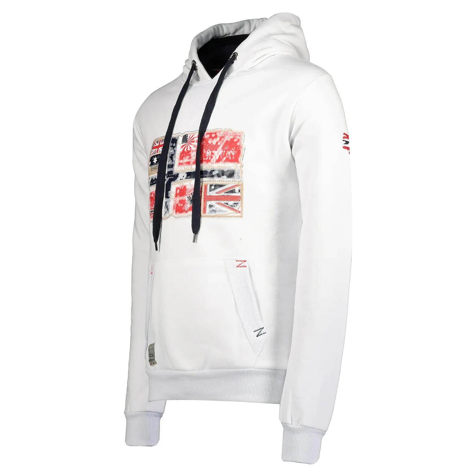 Sweat à capuche montagne pour homme, fermeture à glissière, GPEPE 2, blanc 4/4