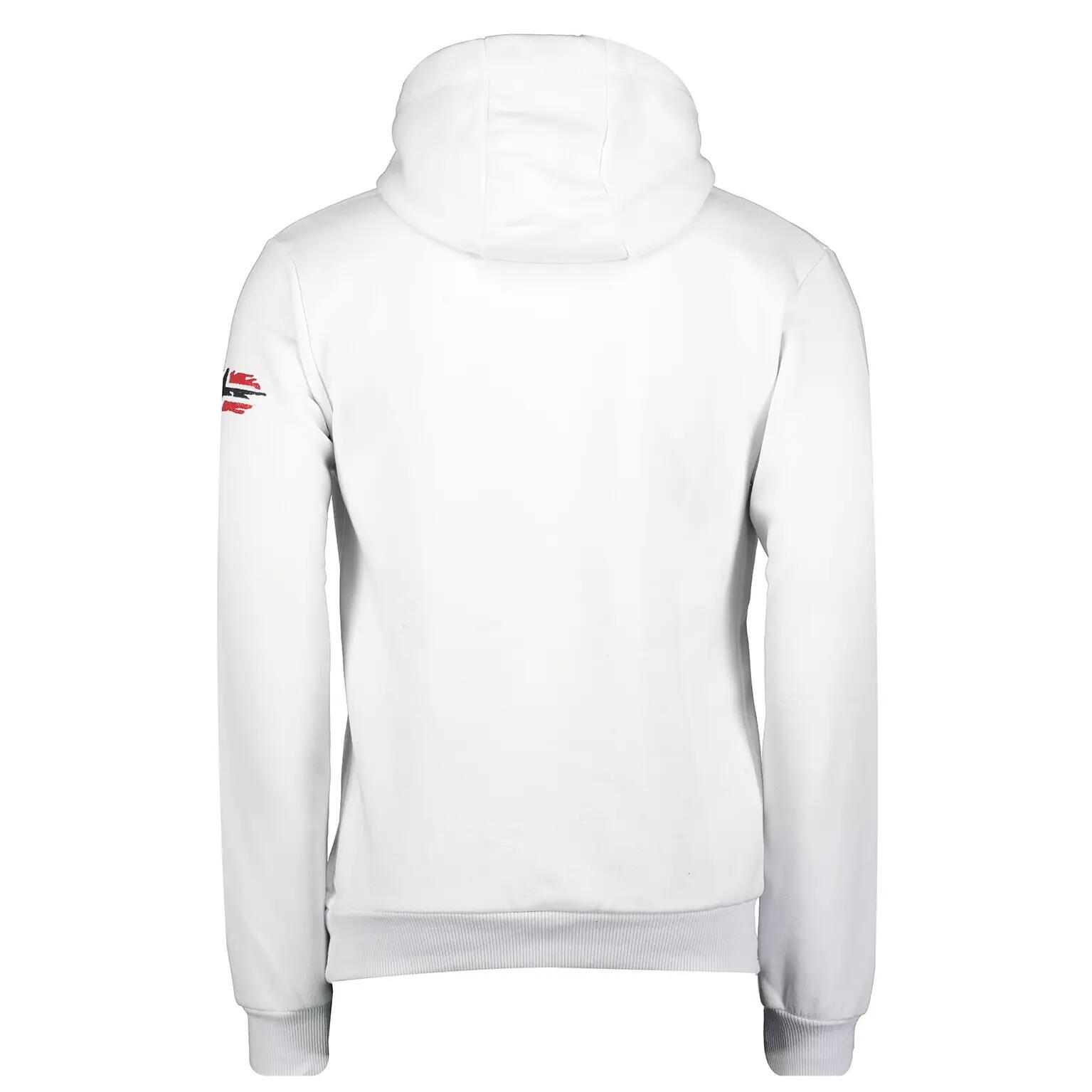 Sweat à capuche montagne pour homme, fermeture à glissière, GPEPE 2, blanc 3/4
