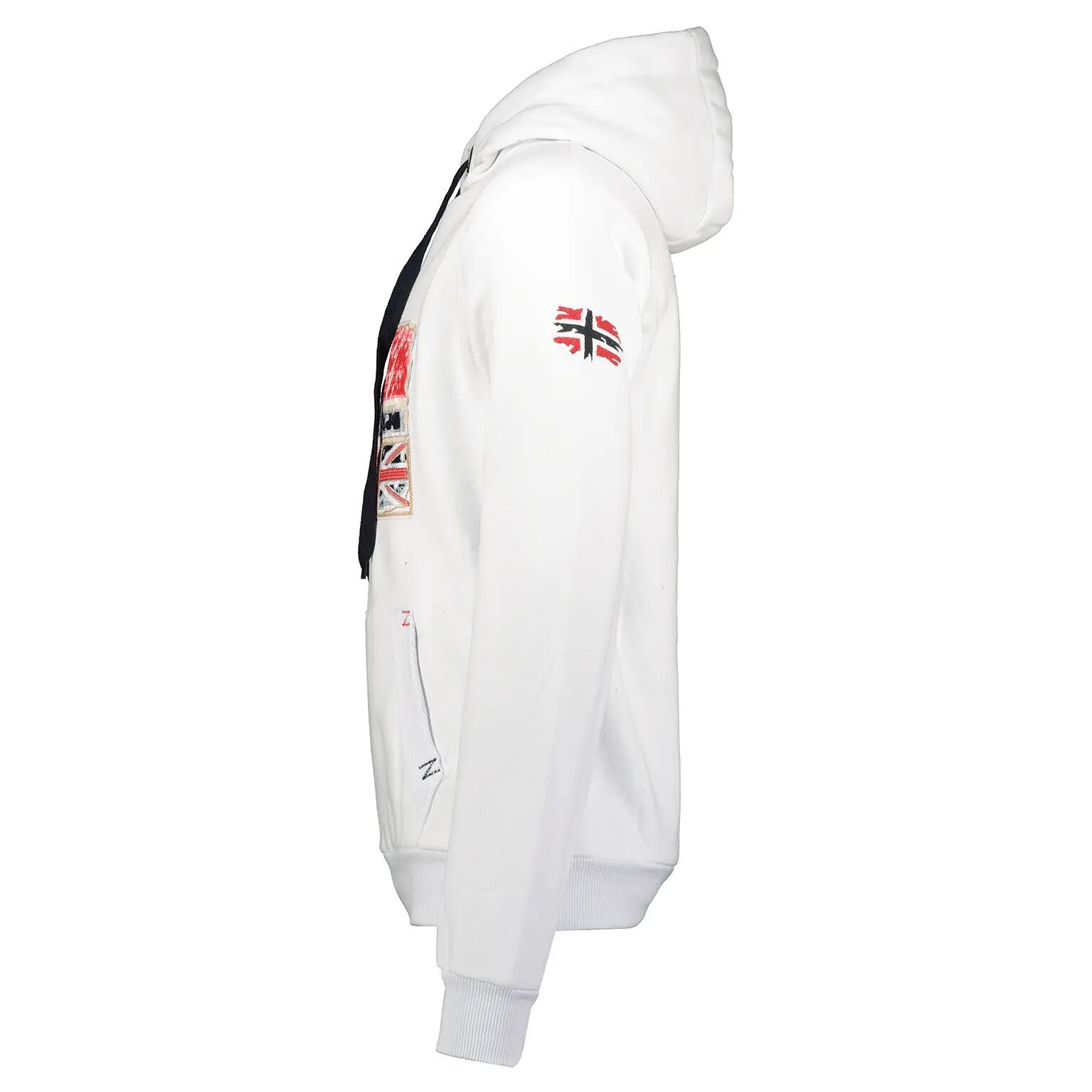 Sweat à capuche montagne pour homme, fermeture à glissière, GPEPE 2, blanc 2/4