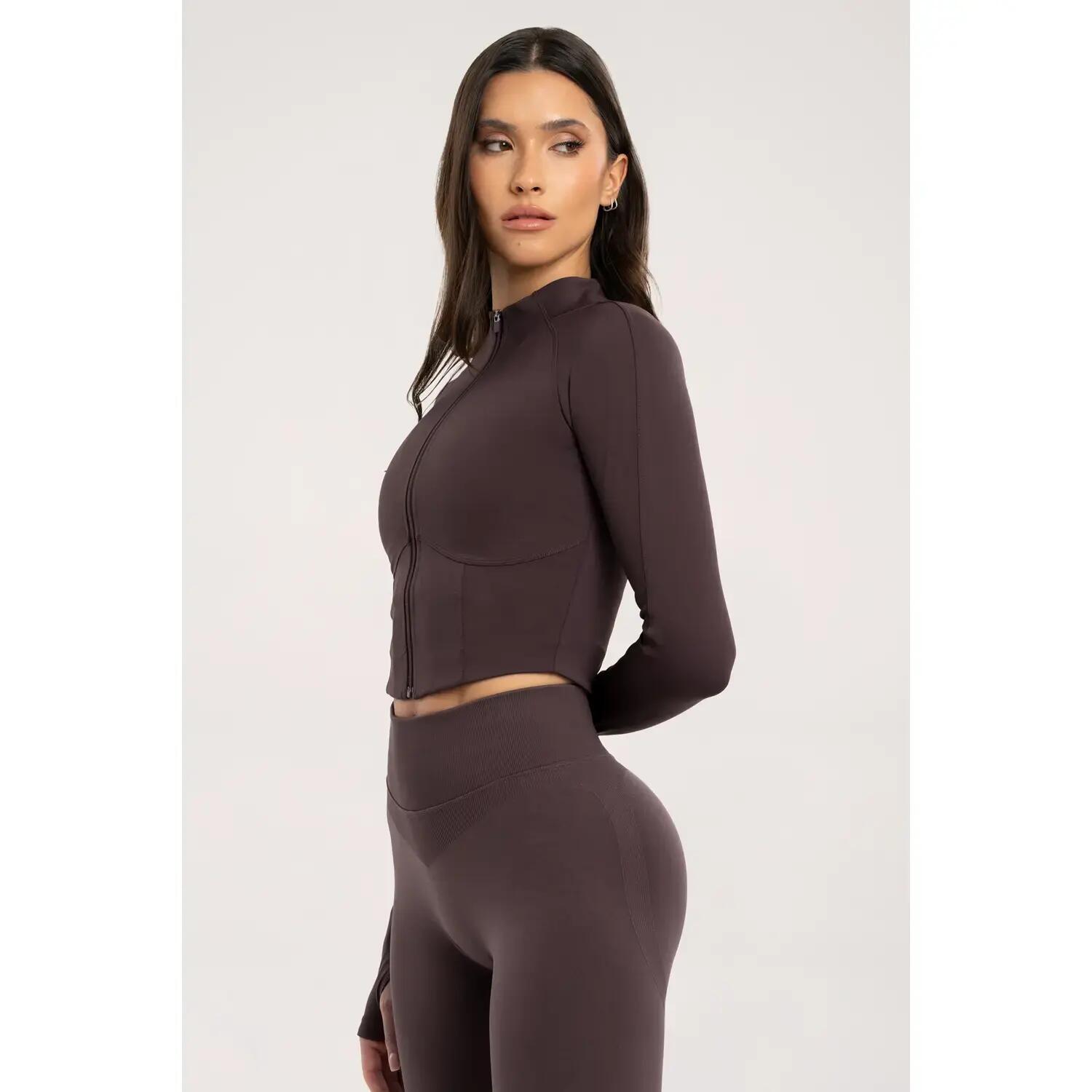 Dames Zipper Sweatshirt Gym Glamour Corset 2/5