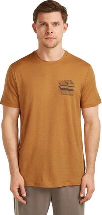 Camiseta Icebreaker 150 Tech Lite Tee Evolving Lay Marrón para hombre