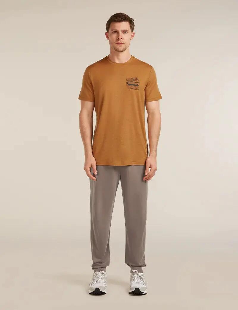 T-Shirt Icebreaker 150 Tech Lite Tee Evolving Lay Marron Homme 3/3
