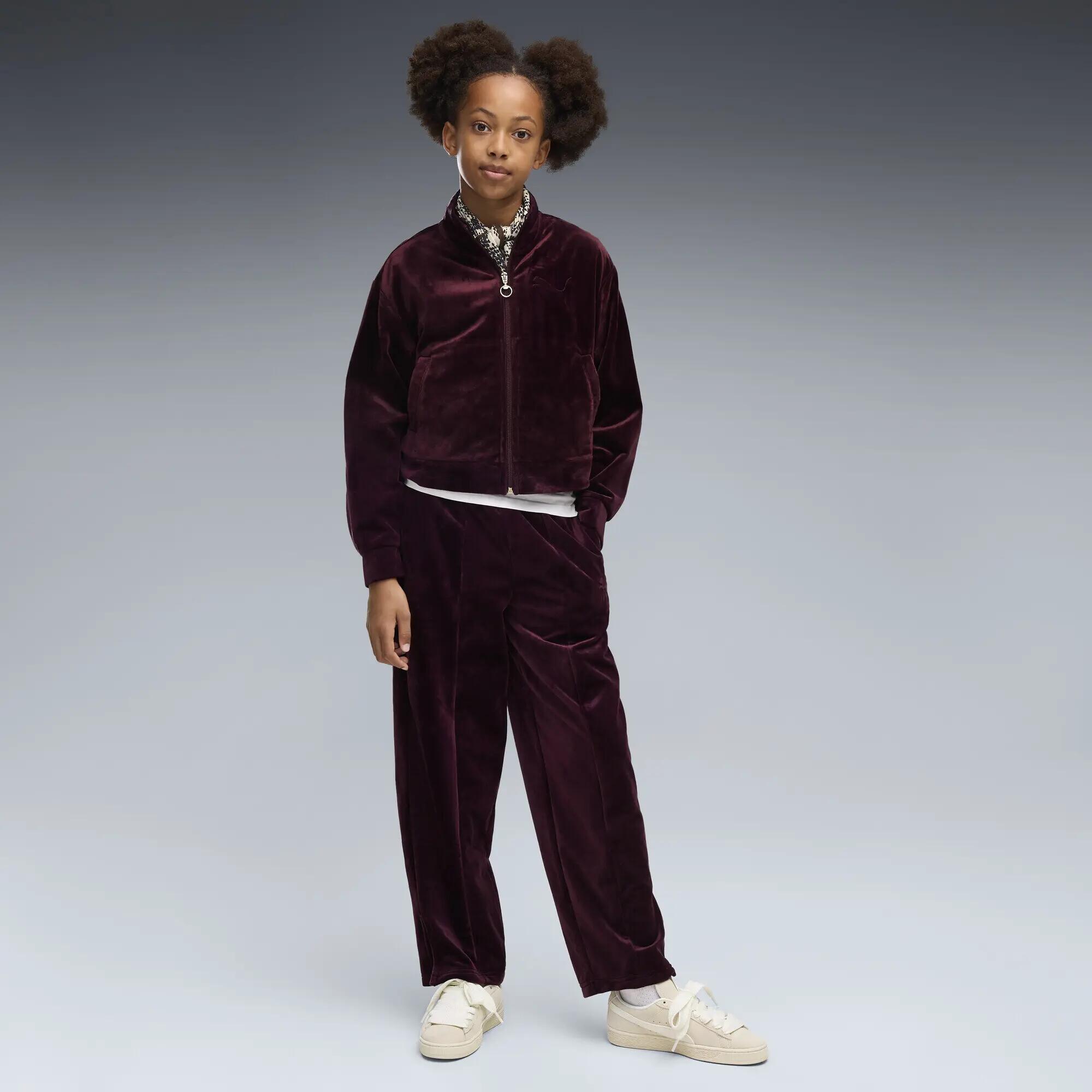 Essentials Elevated Velour Trainingsjacke Mädchen PUMA 4/5