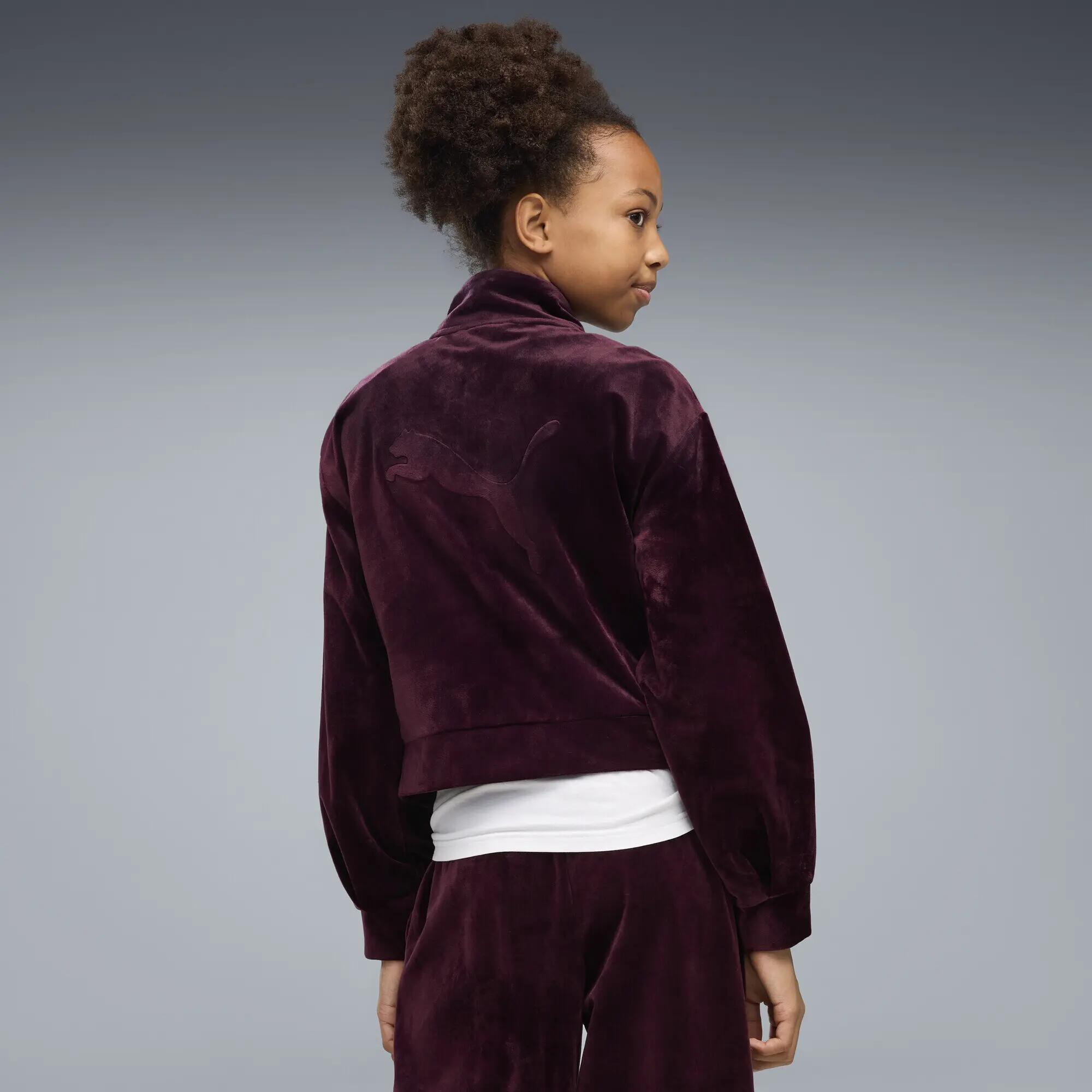 Essentials Elevated Velour Trainingsjacke Mädchen PUMA 3/5