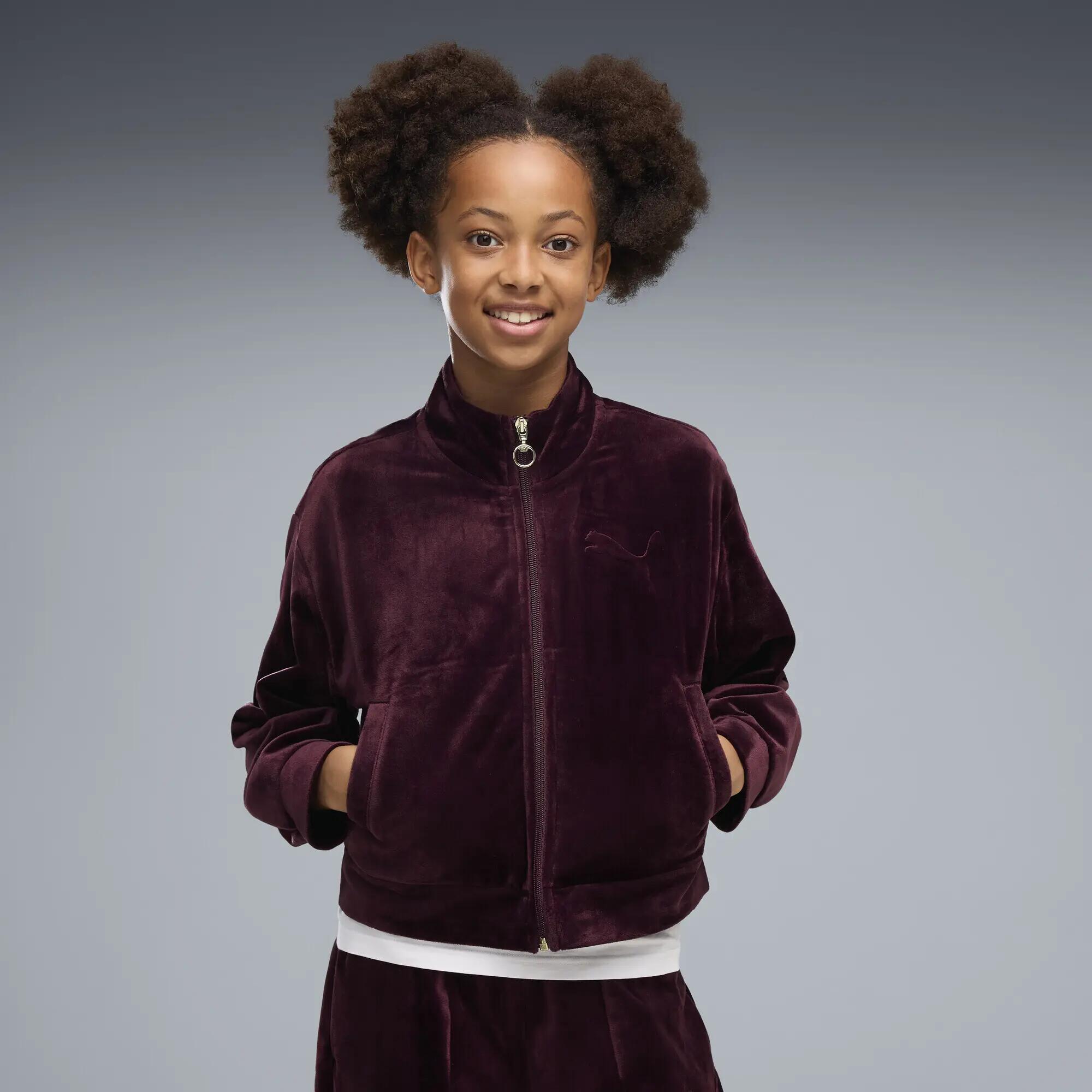 Essentials Elevated Velour Trainingsjacke Mädchen PUMA 2/5