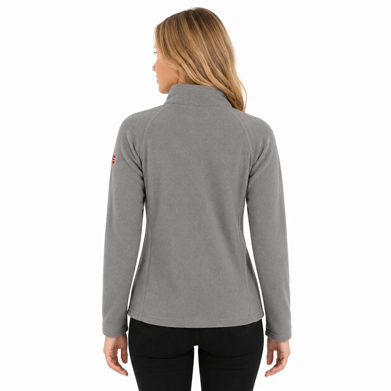Felpa in pile – Escursionismo – Donna – Cerniera completa, sagomata – Grigio 4/6