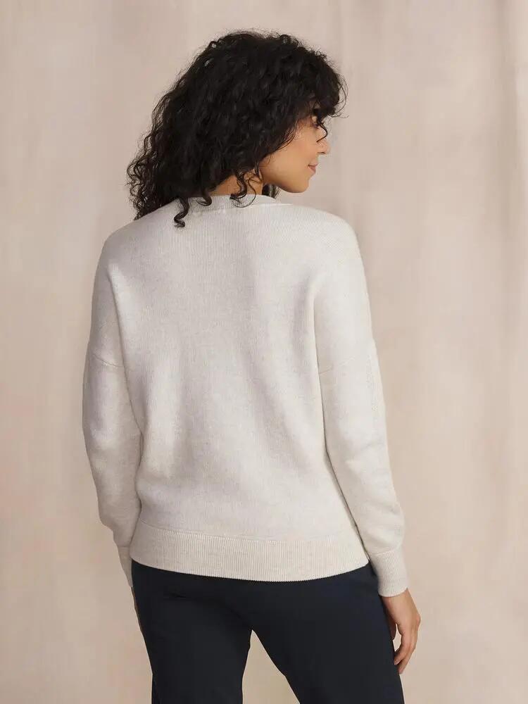 Pull col v Femme - ENOLAVER Blanc/ecru 2/4