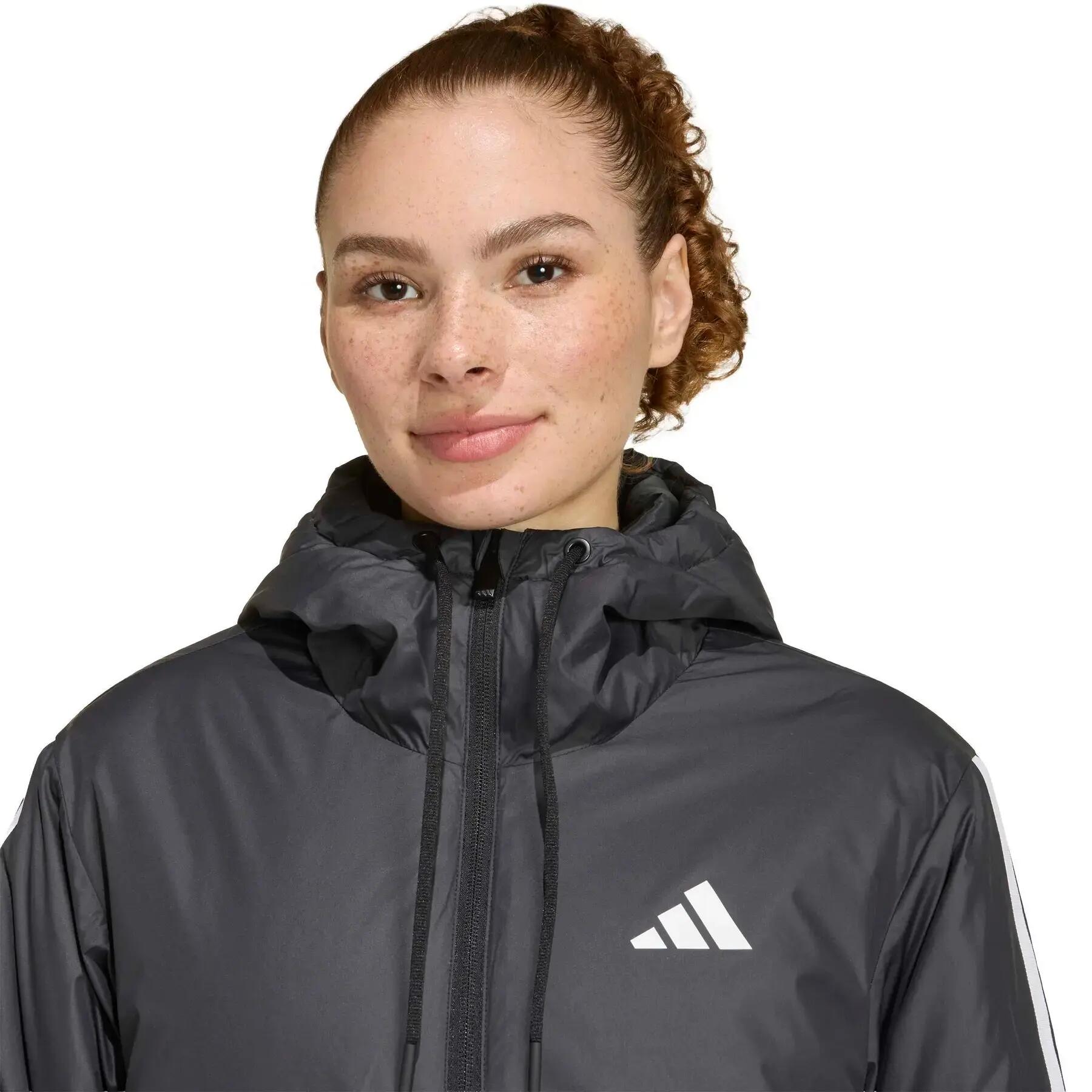 Casaco com capuz impermeável para mulheres adidas Essentials Climawarm 3-Stripes 5/6