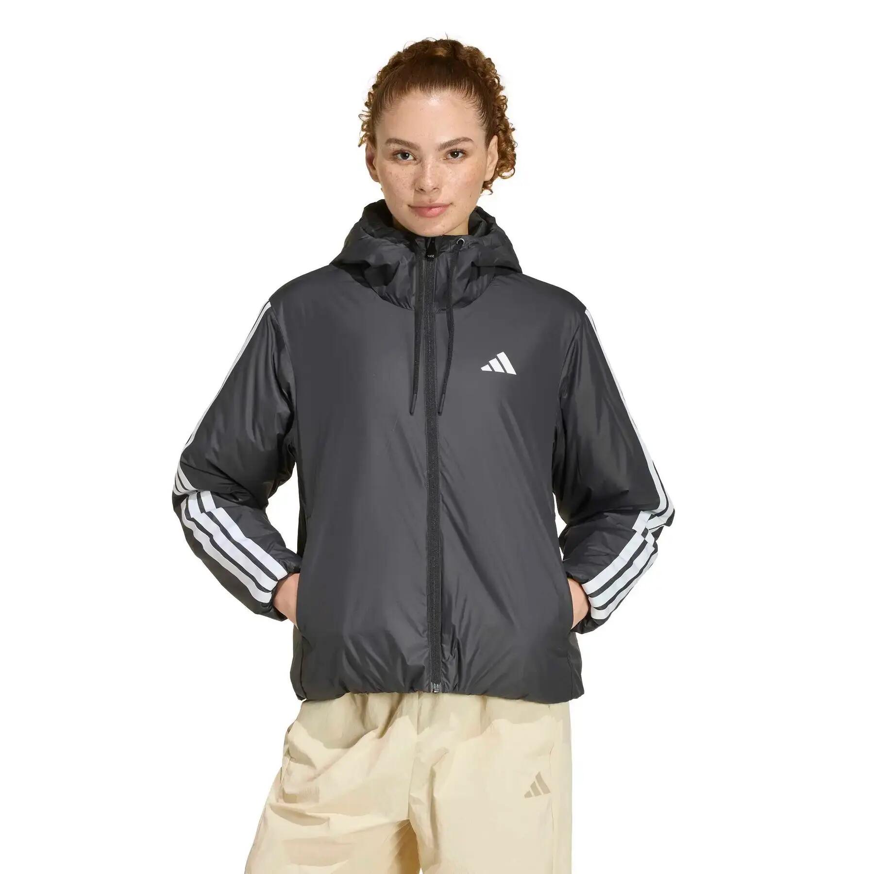 Casaco com capuz impermeável para mulheres adidas Essentials Climawarm 3-Stripes 2/6