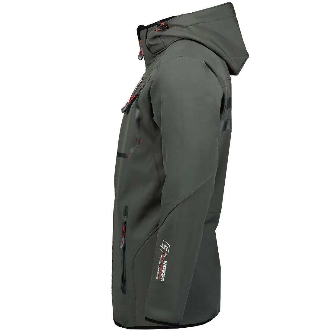 Softshell jacket - Sportswear - Men - Removable hood - Grey 3/4