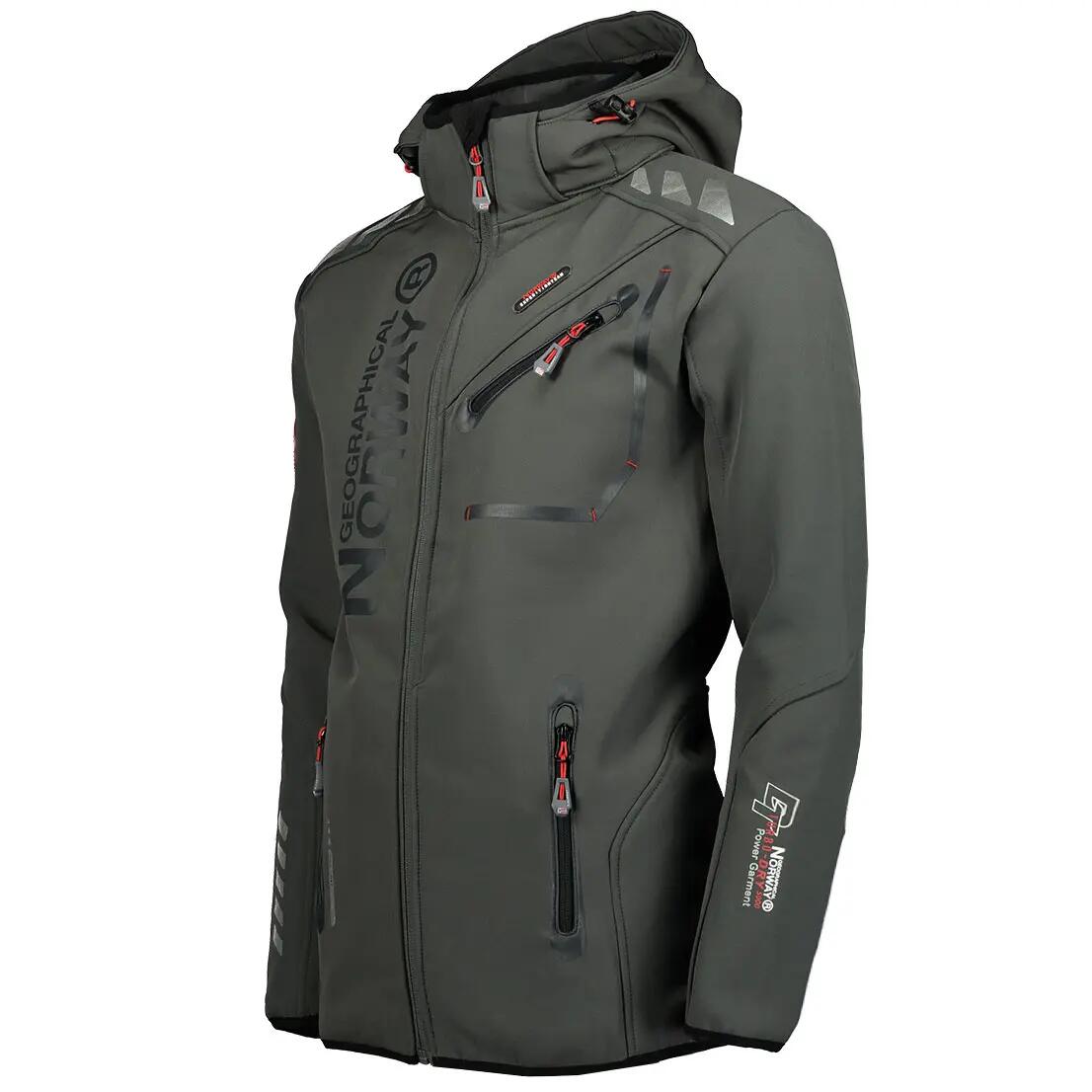 Softshell jacket - Sportswear - Men - Removable hood - Grey 2/4